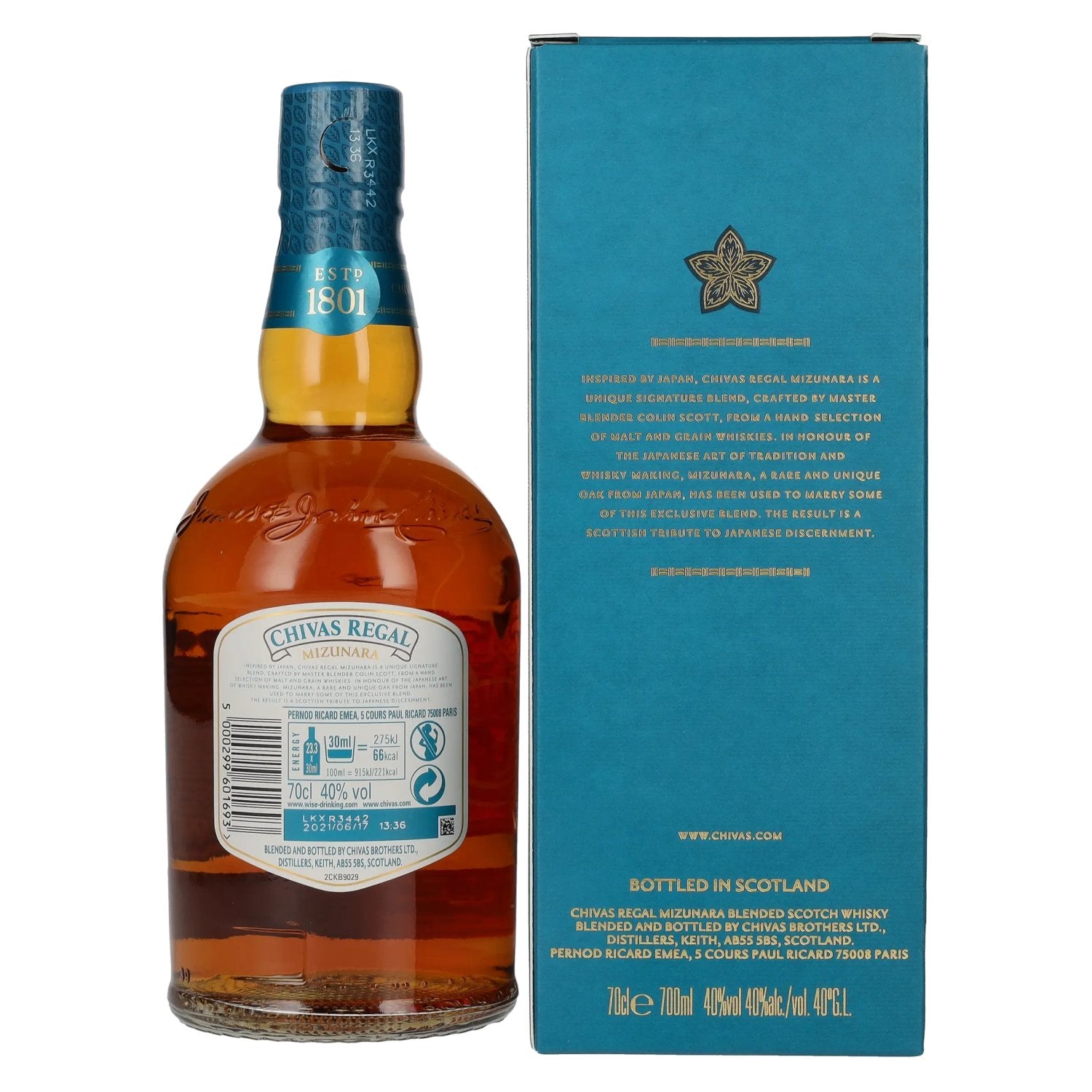 Chivas Regal MIZUNARA Blended Scotch Whisky 40% Vol. 0,7l en boîte cadeau