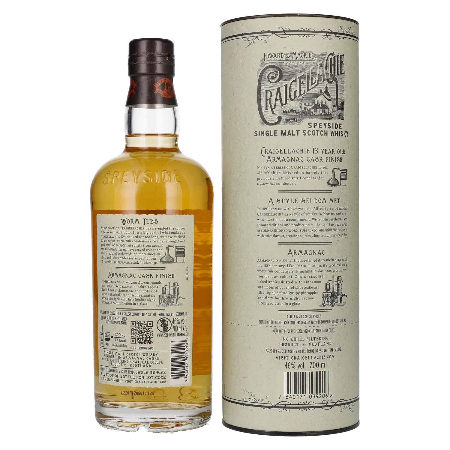 Craigellachie 13 Years Old Bas Armagnac Cask Finish Speyside Single Malt 46% Vol. 0,7l in gift box