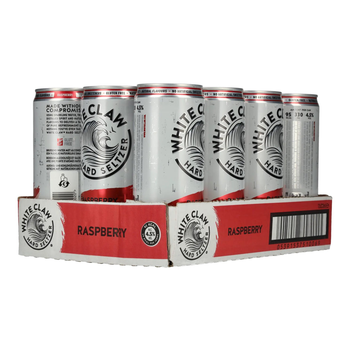 White Claw Hard Seltzer Framboise 4,5 % vol. 12 canettes de 0,33 l (consigne)