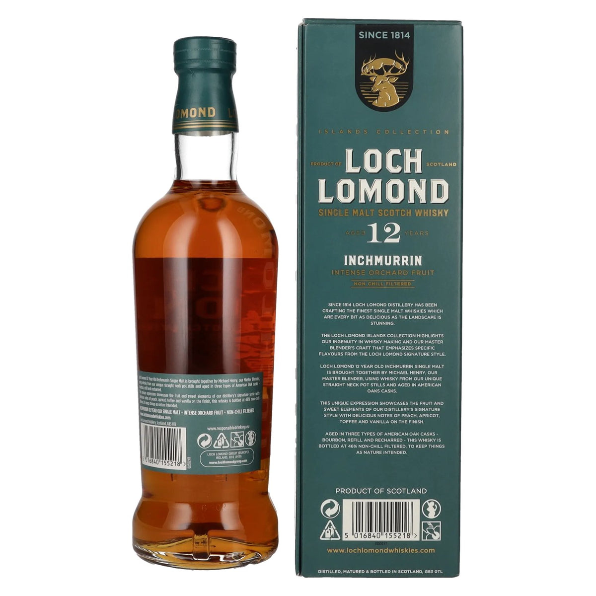 Loch Lomond Inchmurrin 12 ans d'âge, 46 % vol., 0,7 l, dans un coffret cadeau