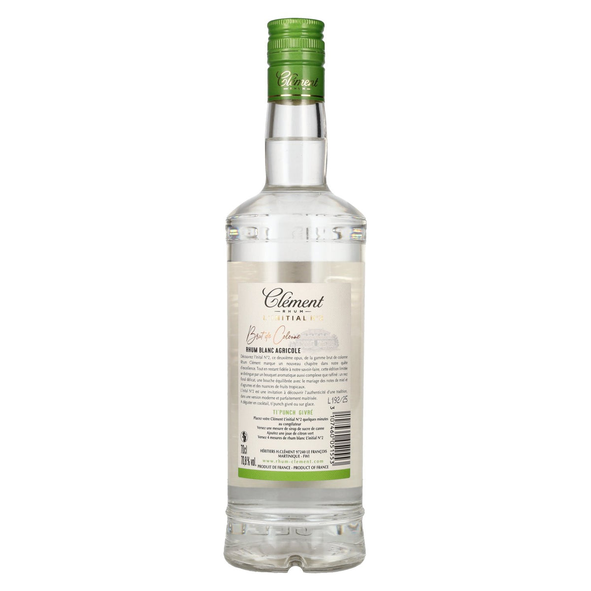 Clément Rhum L'Initial Agricole Blanc 70.8% vol. 0.7 l