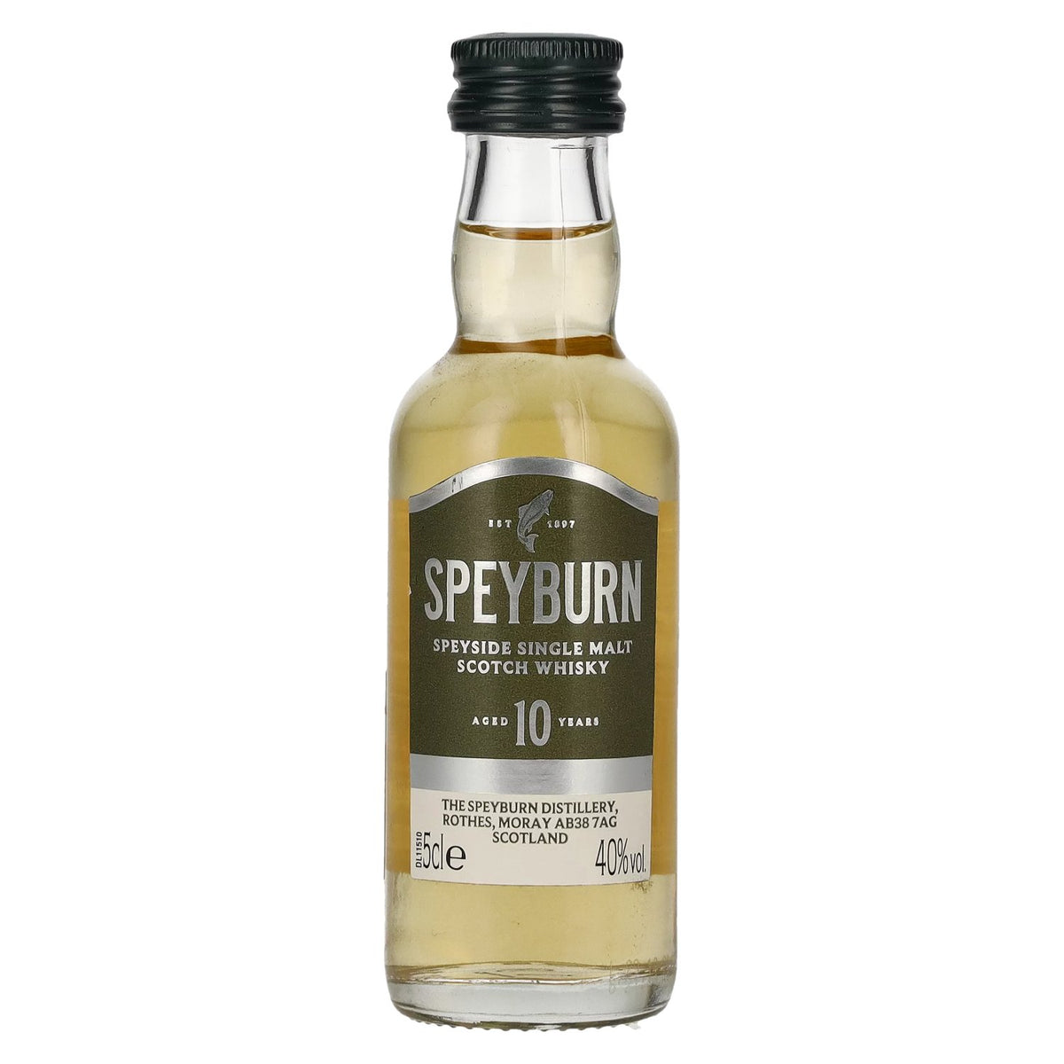 Speyburn 10 ans d'âge, whisky single malt écossais du Speyside, 40 % vol., 0,05 l