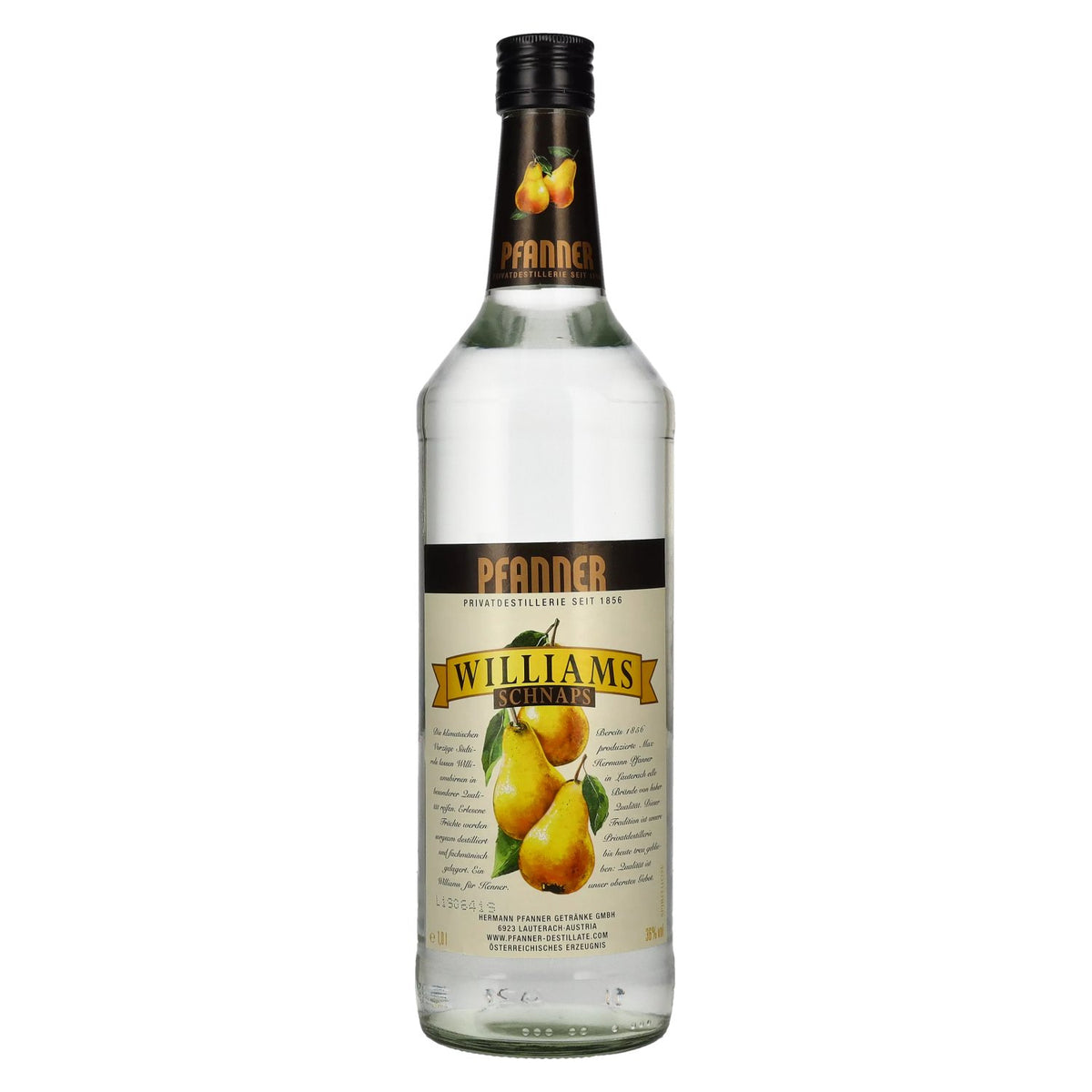 Pfanner Williams Schnapps 36% vol. 1 litre