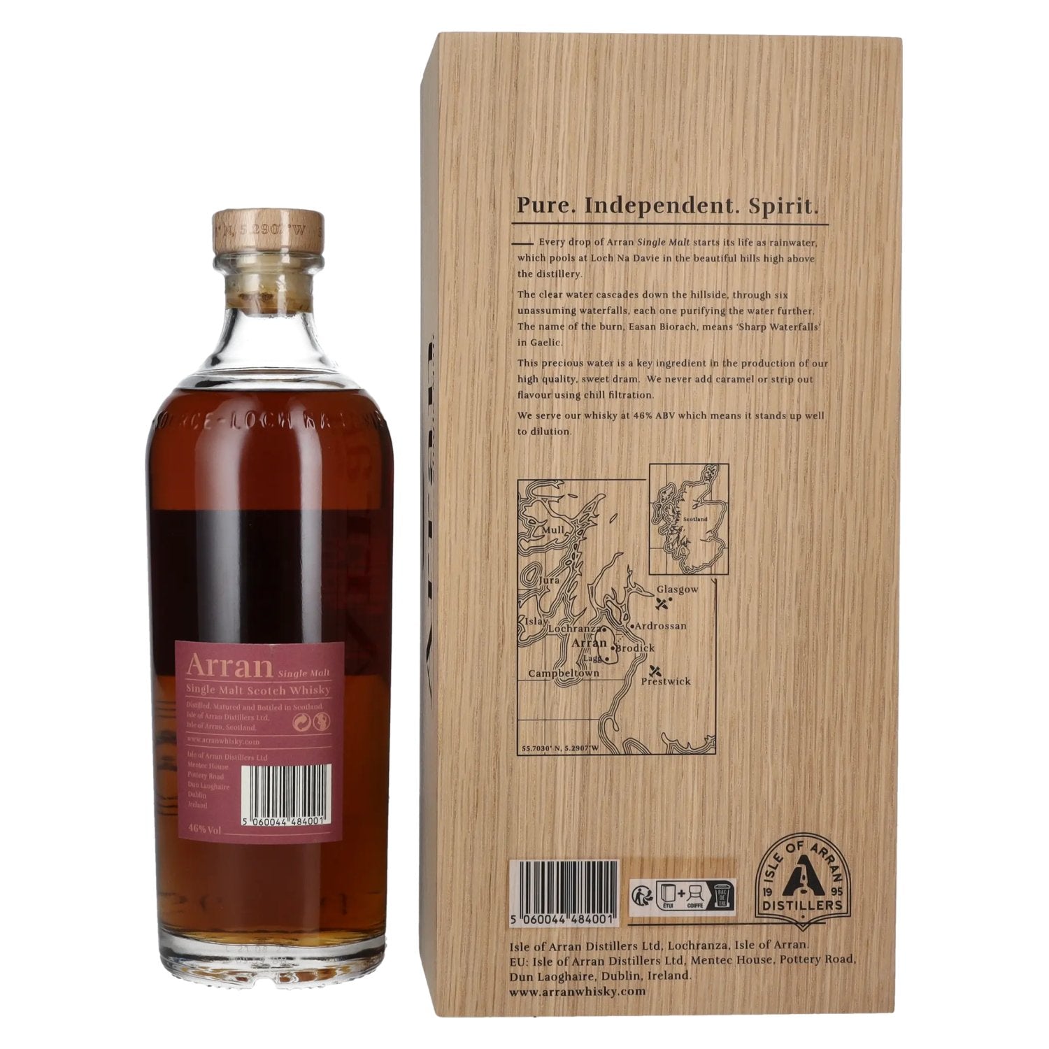 Arran 25 Years Old Single Malt Scotch Whisky 46% Vol. 0,7l dans une caisse en bois