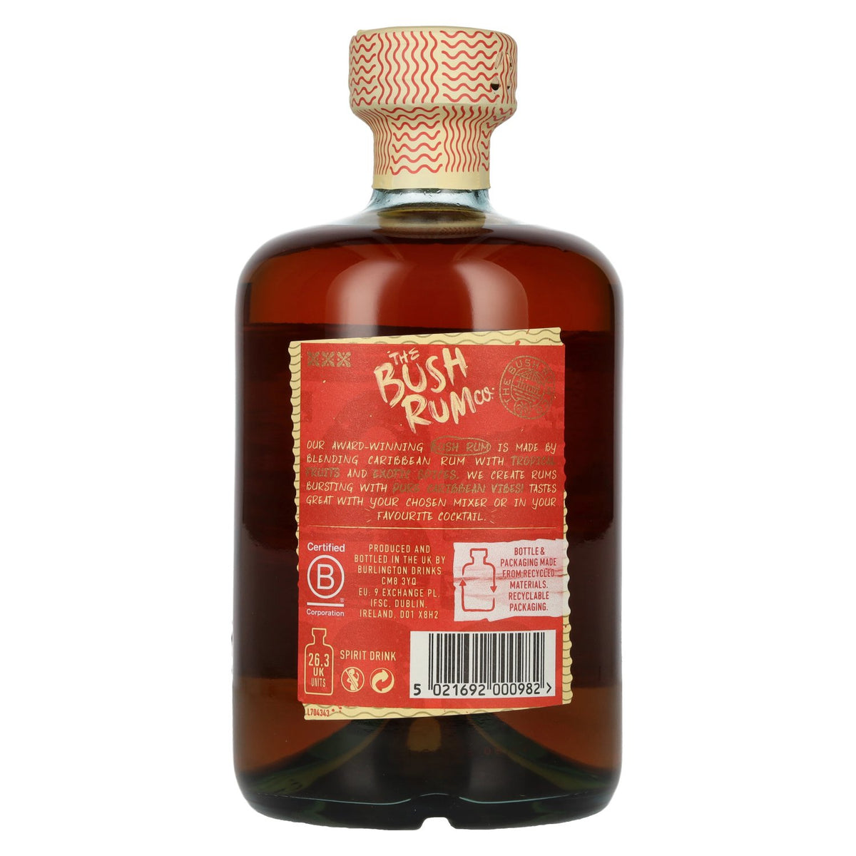Bush Original Spiced Rum 37.5% ABV 0.7l