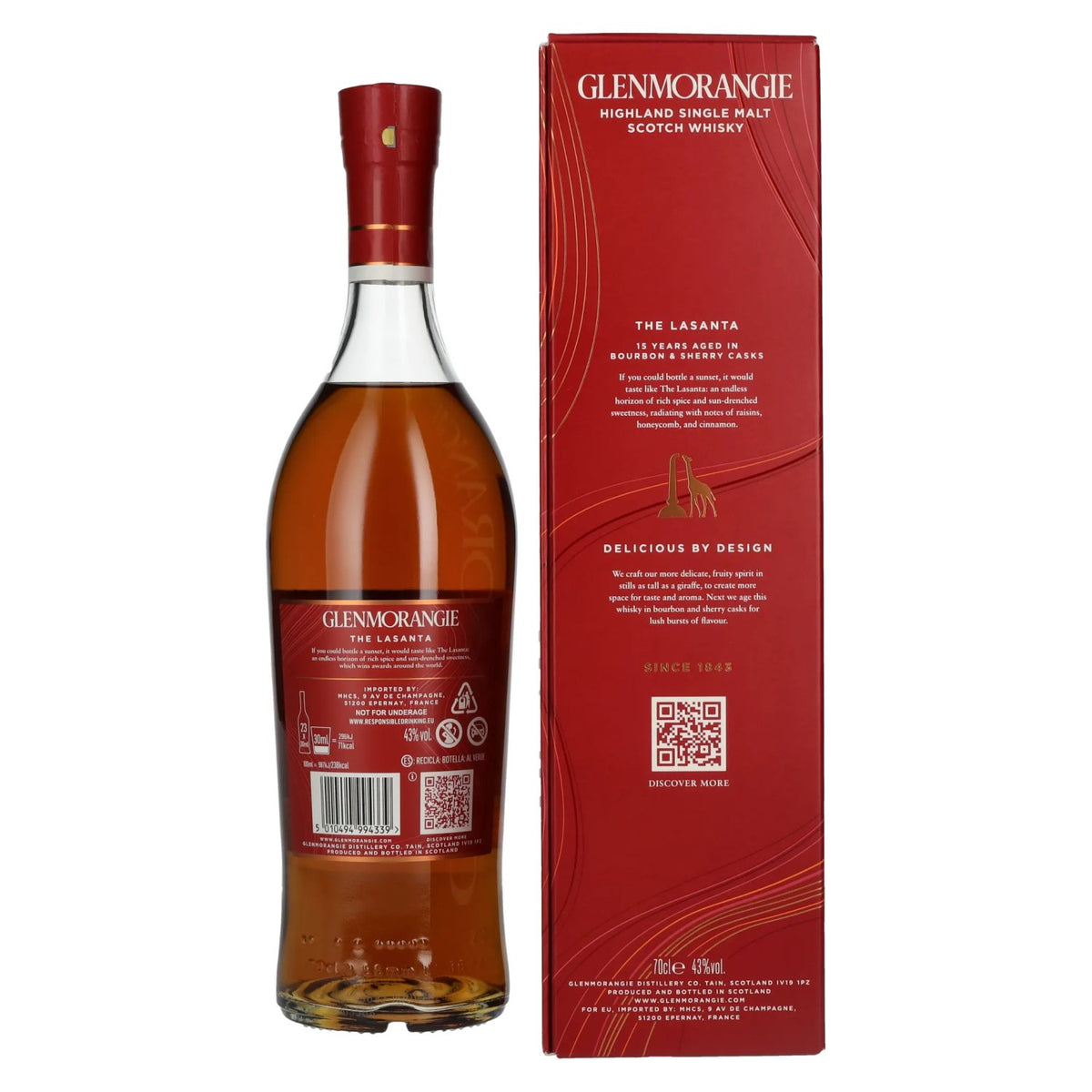 Glenmorangie THE LASANTA 15 ans d'âge, single malt des Highlands, 43 % vol., 0,7 l, dans un coffret cadeau