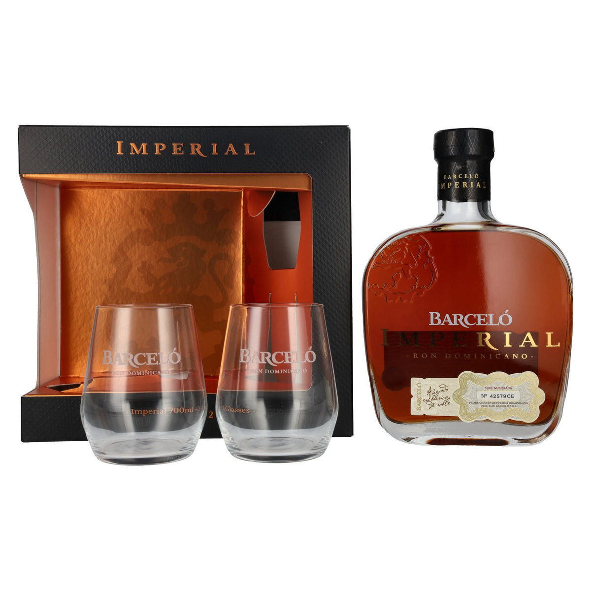 Barceló Imperial Roner Dominicano 38% Vol. 0,7l in gift box with 2 glasses