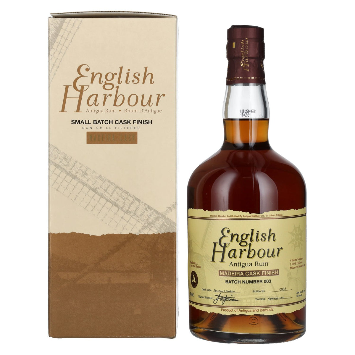 English Harbour MADEIRA CASK FINISH Small Batch Antigua Rum Batch 003 46% Vol. 0,7l in Geschenkbox