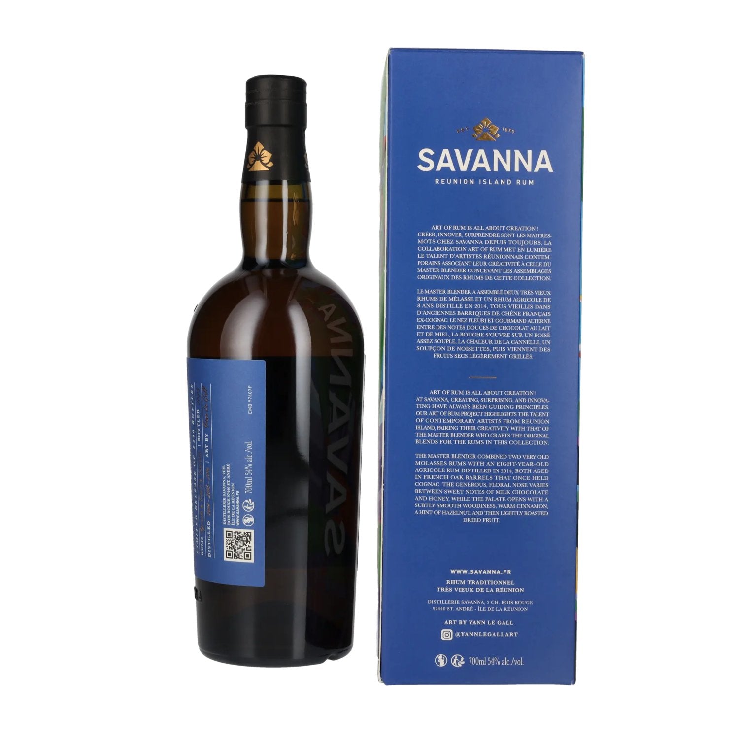 Savanna Art Of Rum YANN LE GALL Traditionnel Reunion Island Rum 54% Vol. 0,7l in gift box