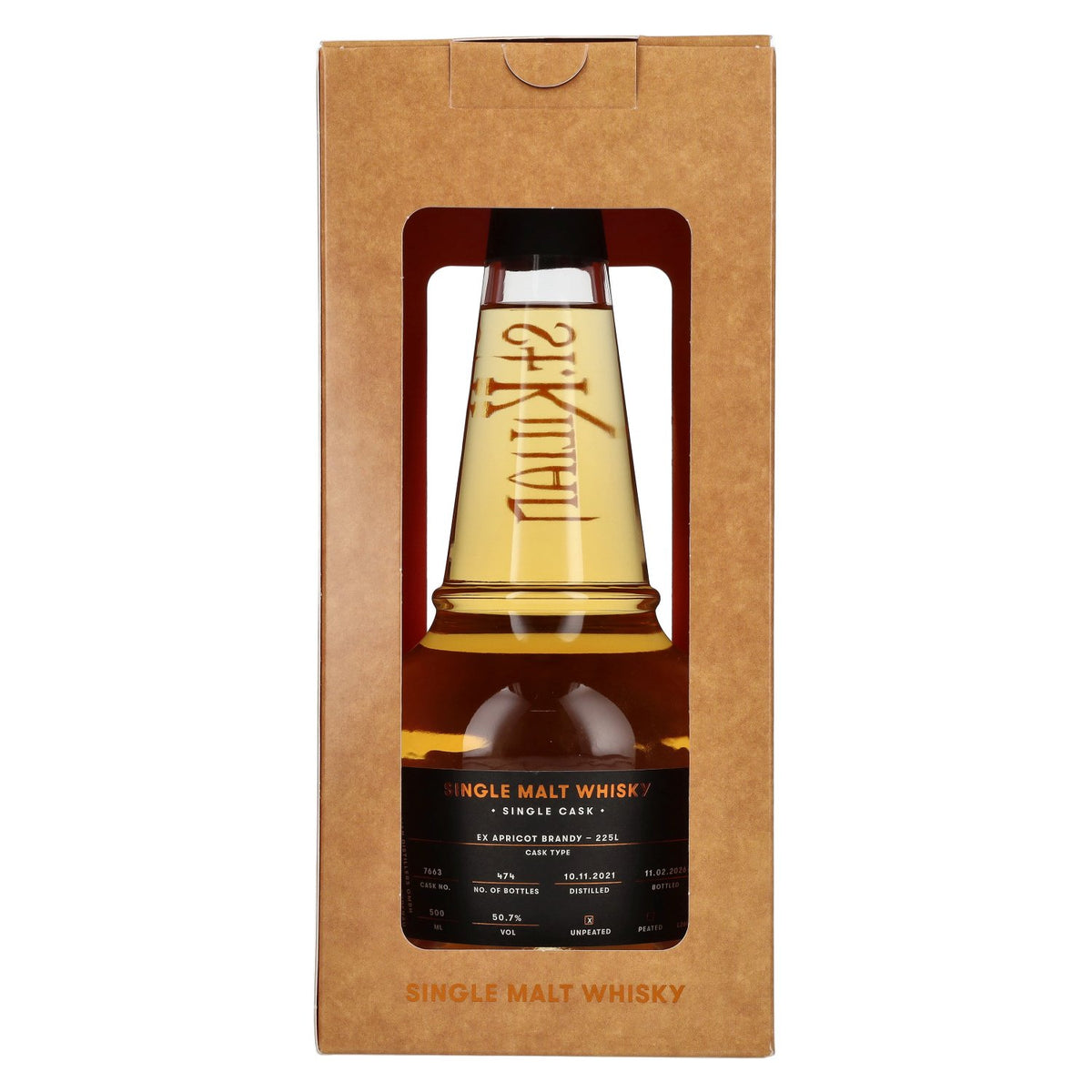 St. Kilian EX APRICOT BRANDY Whisky single malt single cask 50,7 % vol., 0,5 l, dans un coffret cadeau