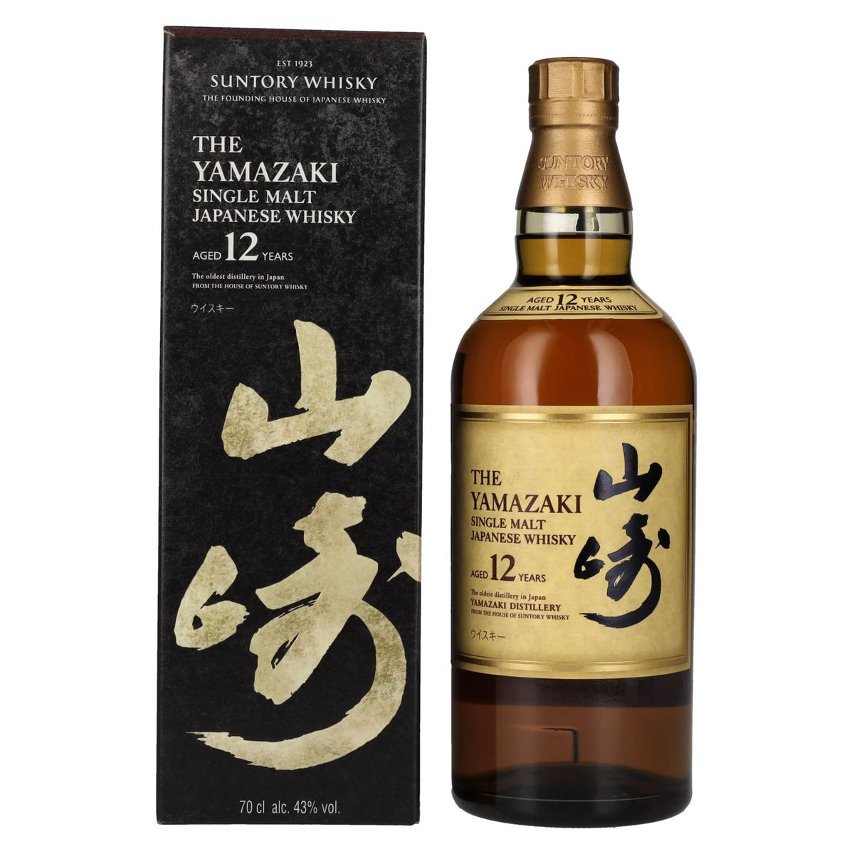 Suntory The Yamazaki 12-Year-Old Single Malt Japanese Whisky 43% ABV, 0.7 litres, in a gift box