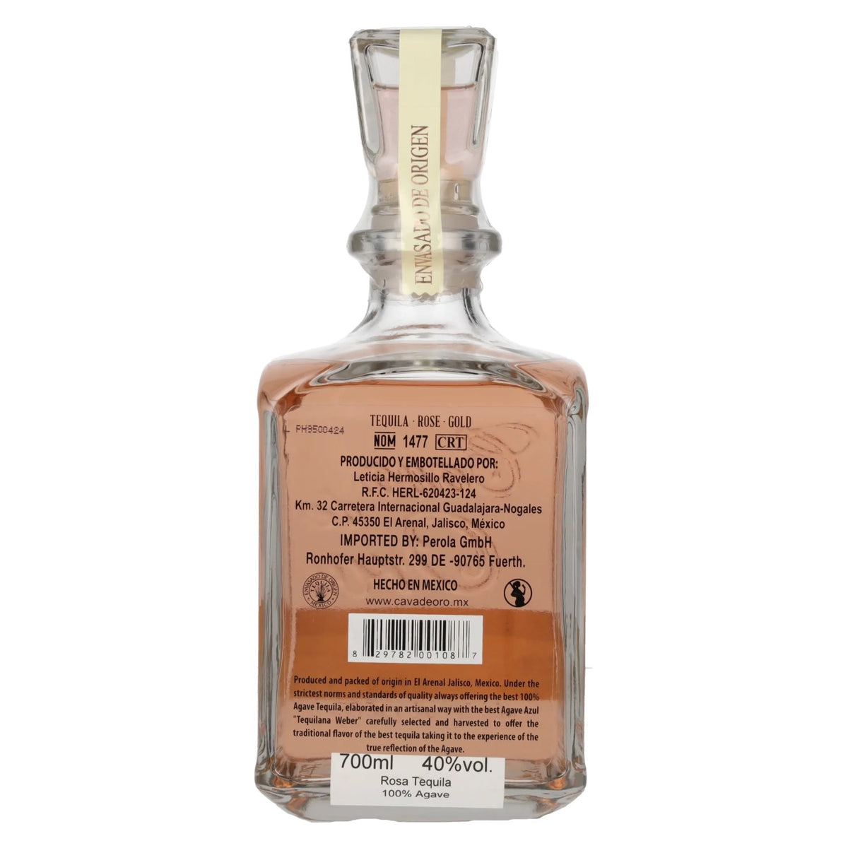 Gran Cava de Oro Tequila ROSA 100% blauwe agave 40% vol. 0,7 l
