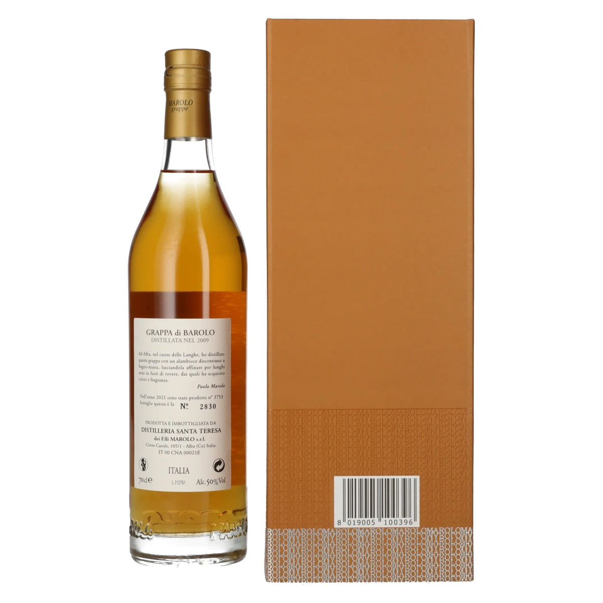 Marolo Grappa di BAROLO 12 ans d'âge, 50 % vol., 0,7 l, dans un coffret cadeau