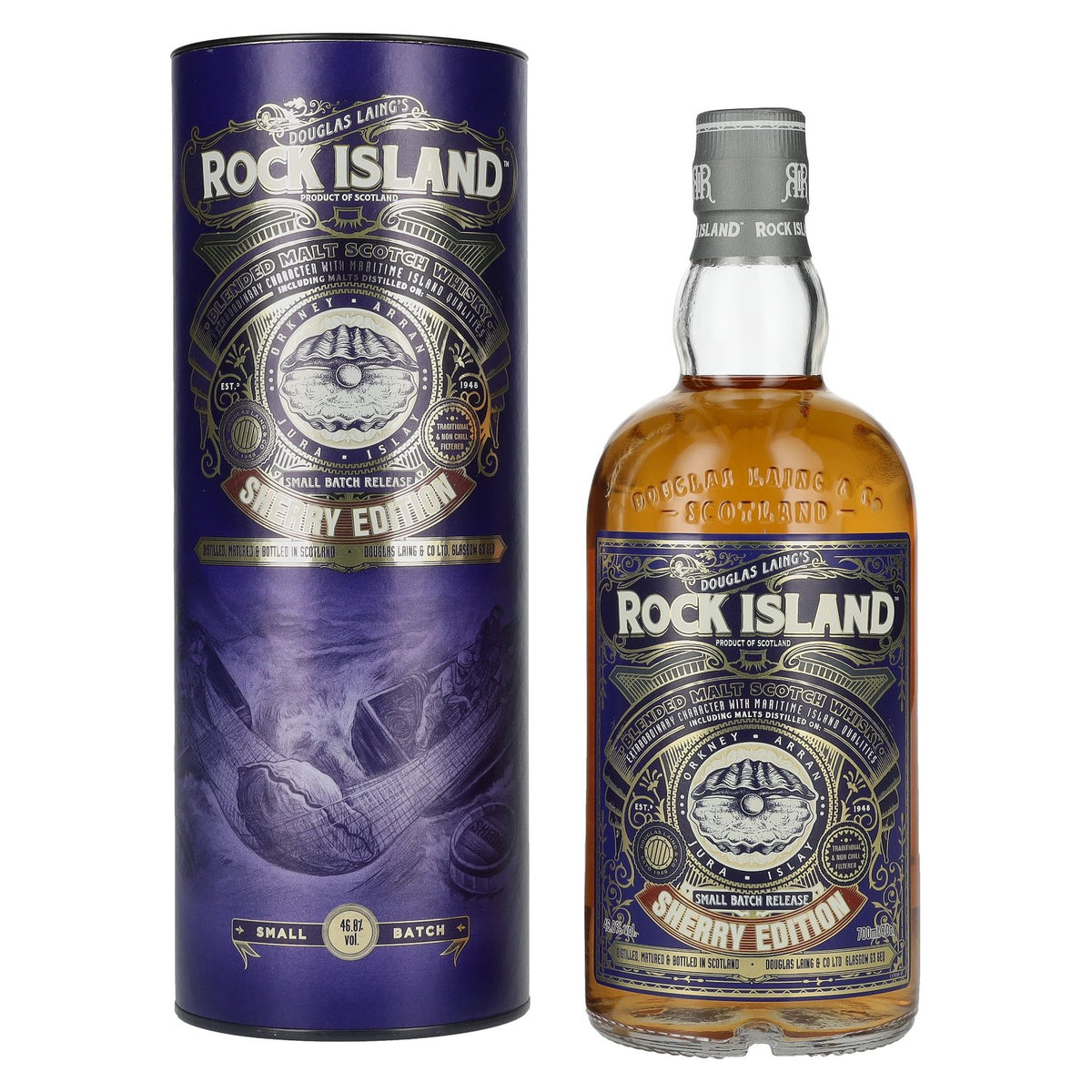 Douglas Laing ROCK ISLAND Sherry Edition Small Batch Blended Malt 46,8% Vol. 0,7l in Geschenkbox