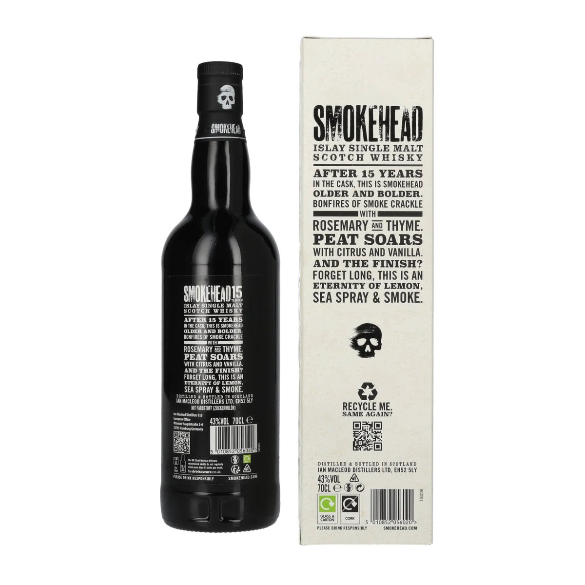 Smokehead 15 Years Old Islay Single Malt Whisky Limited Edition 43% Vol. 0,7l in Geschenkbox