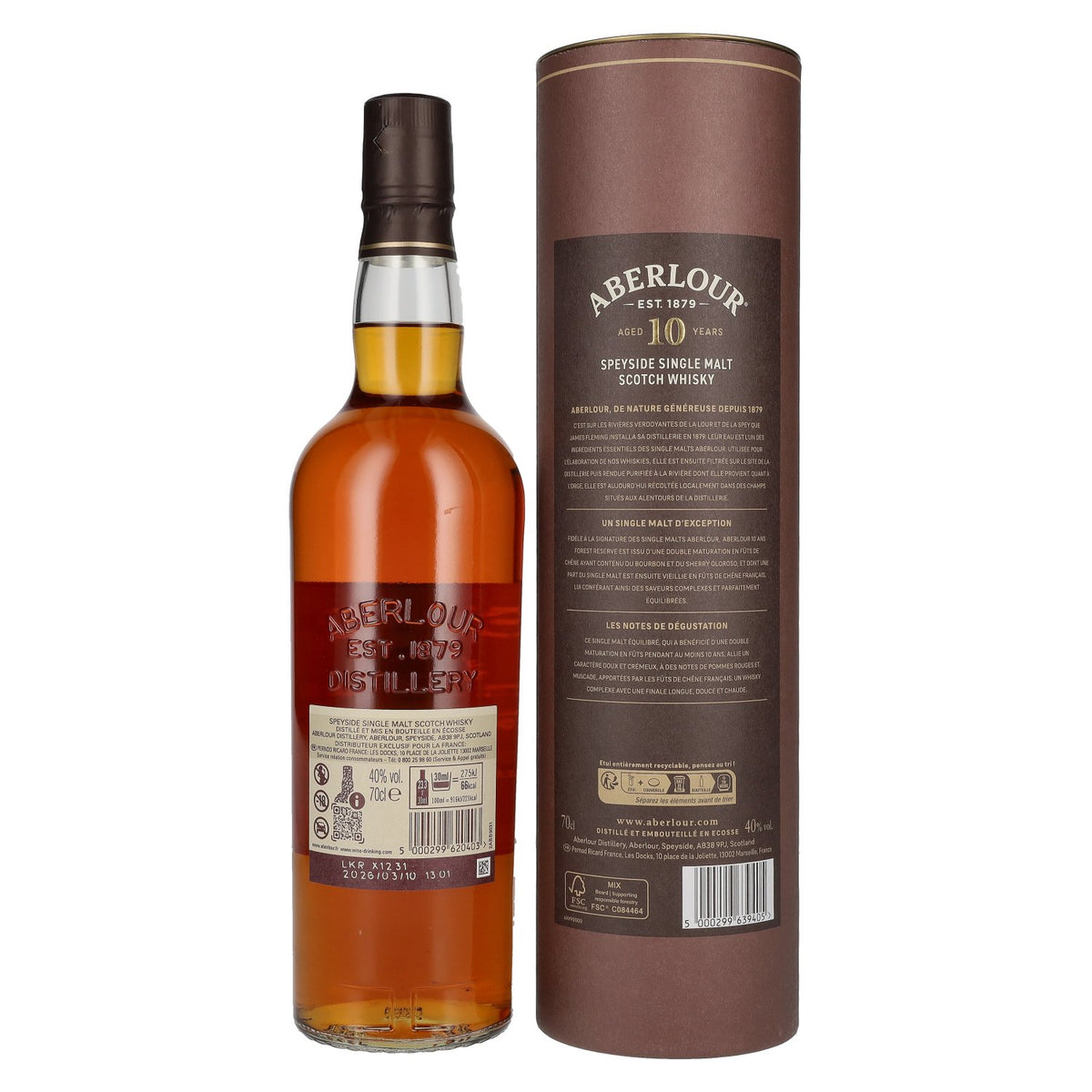 Aberlour 10 ans d'âge FOREST RESERVE, single malt du Speyside, 40 % vol., 0,7 l, dans un coffret cadeau