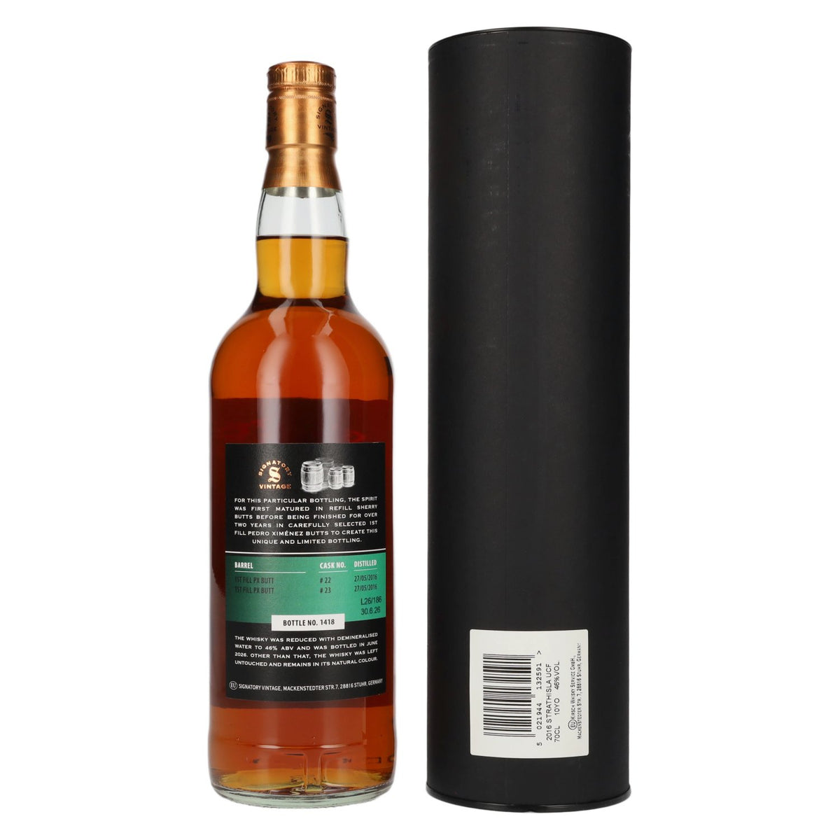 Signatory Vintage Strathisla 10 ans d'âge « The Un-Chillfiltered » 2016, 46 % vol., 0,7 l, dans un coffret cadeau