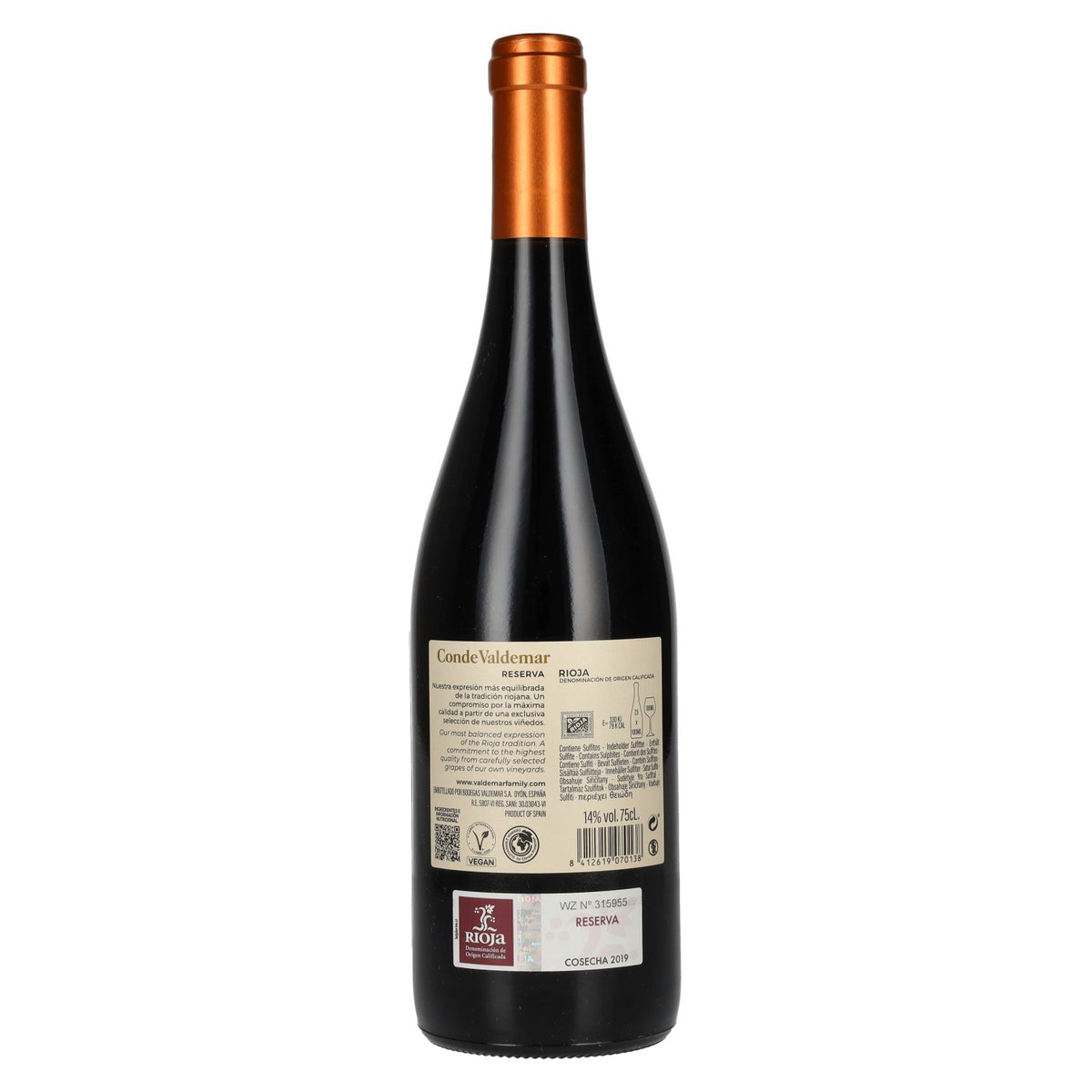 Conde Valdemar Reserva Rioja DOC 2019 14% Vol. 0,75l