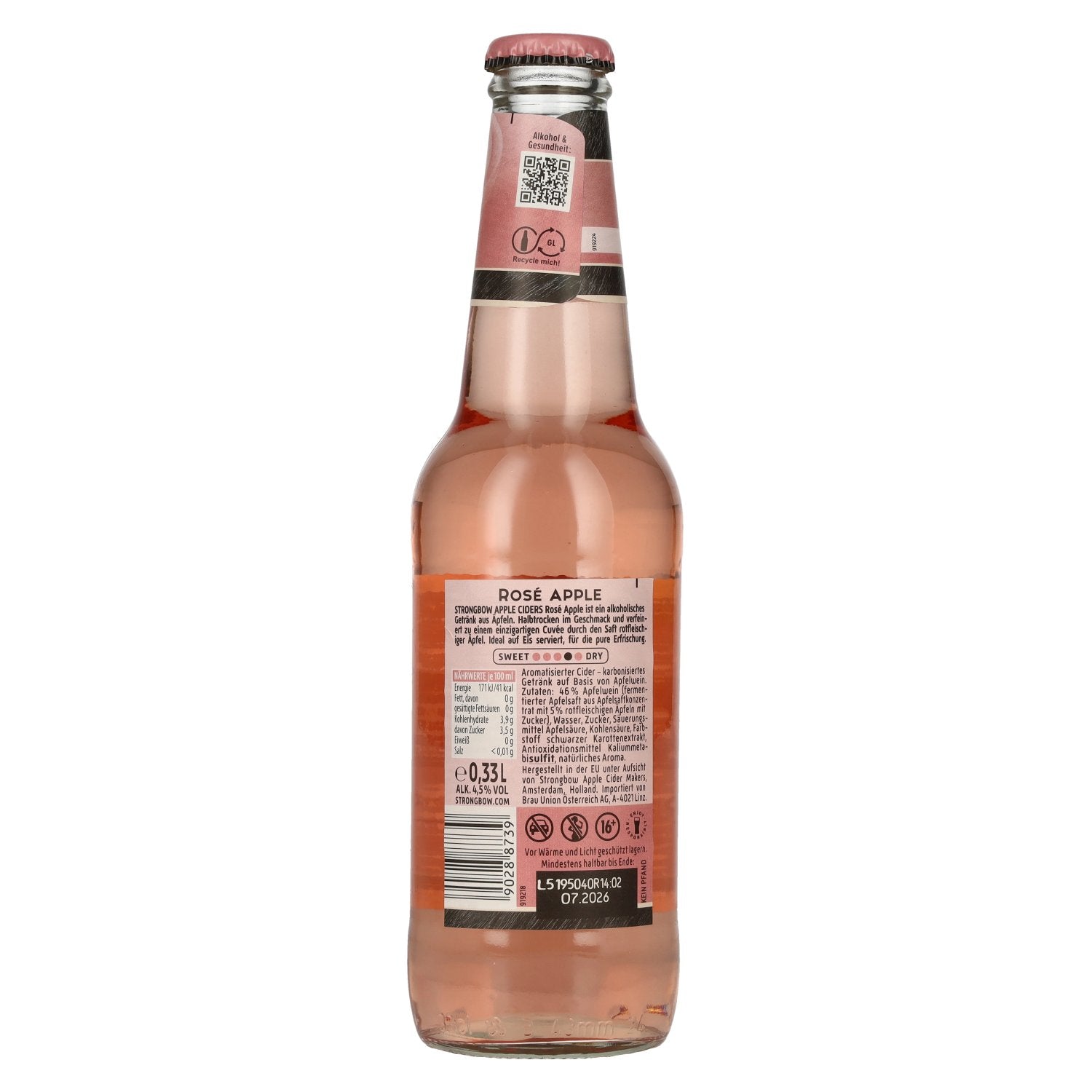 Strongbow Cider Rosé Apple 4,5% Vol. 0,33l