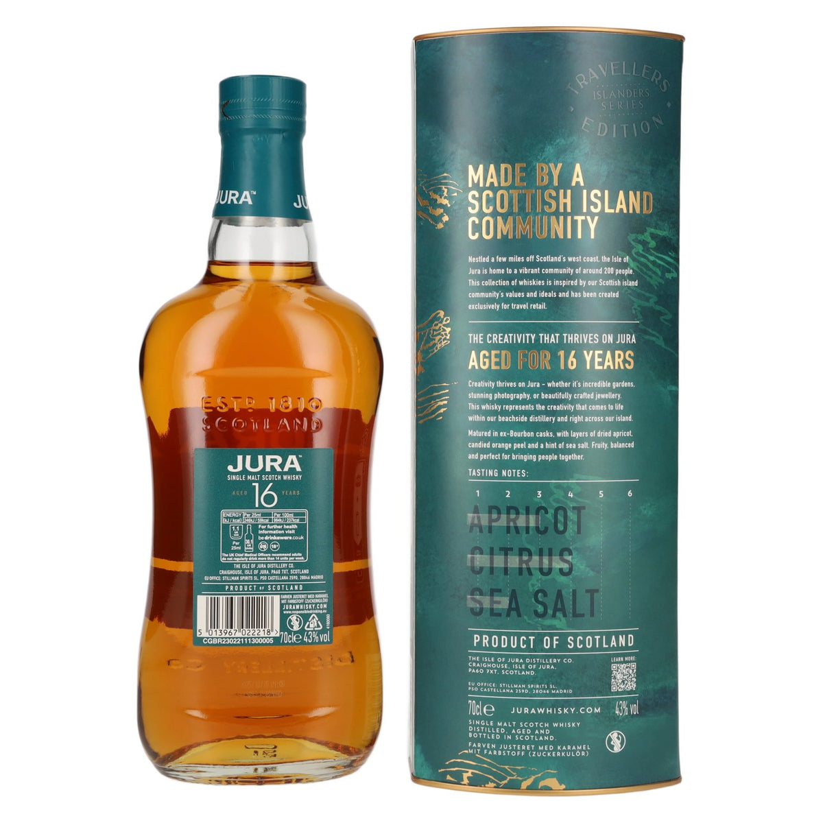 Jura 16 Years Old Single Malt Scotch Whisky 43% Vol. 0,7l in Geschenkbox