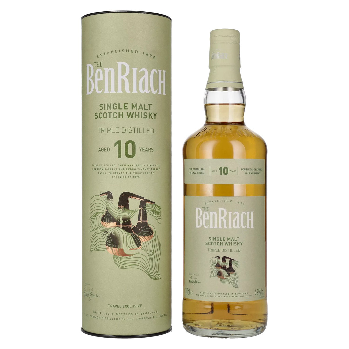 Benriach 10 Years Old Triple Distilled Double Cask Matured 43% vol. 0,7l en boîte cadeau