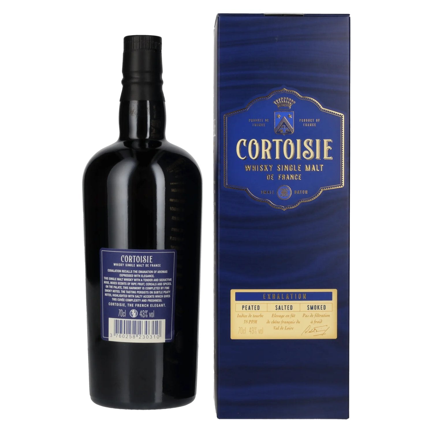 Cortoisie EXHALATION Whisky Single Malt de France 43% vol. 0,7l en coffret cadeau