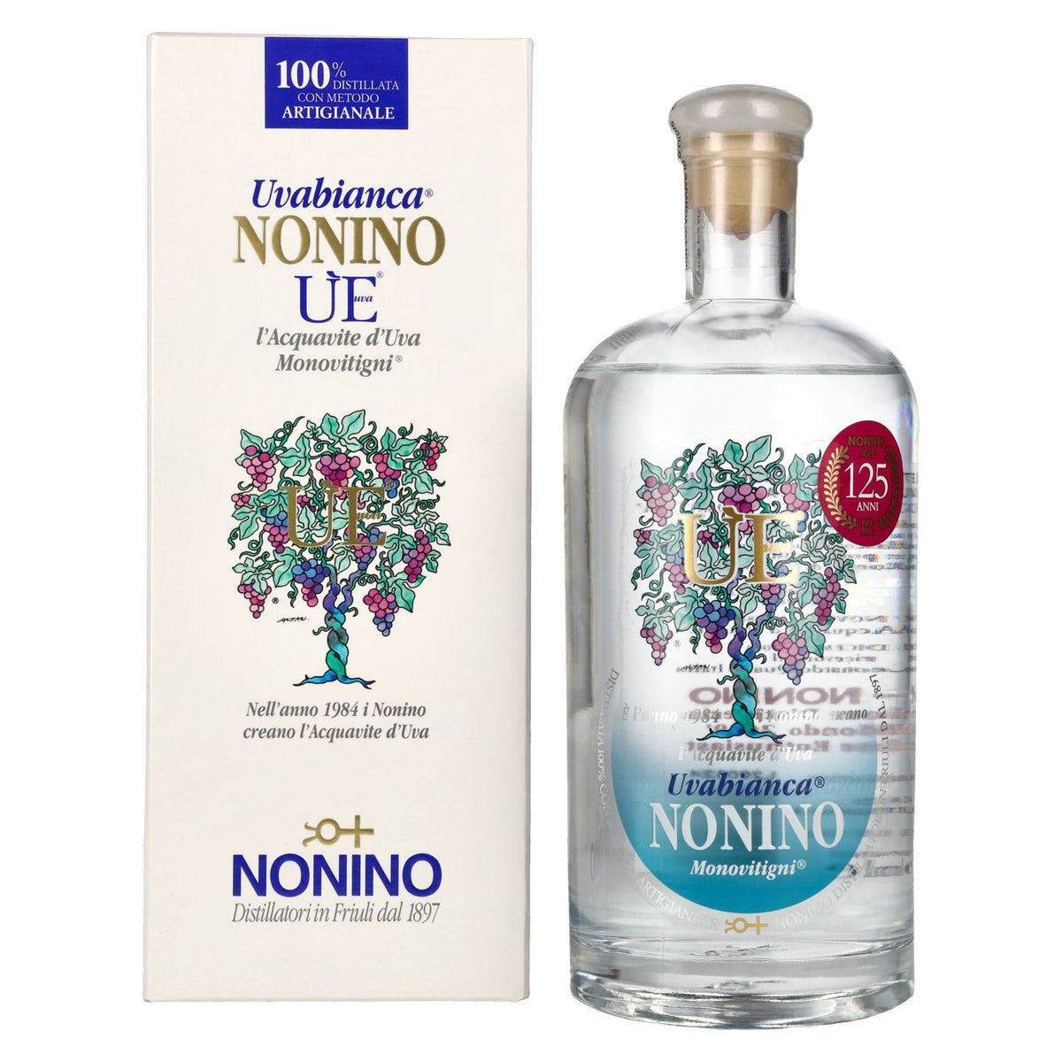 Nonino Grappa ÙE Monovitigni Uvabianca 38% Vol. 0,7l in gift box