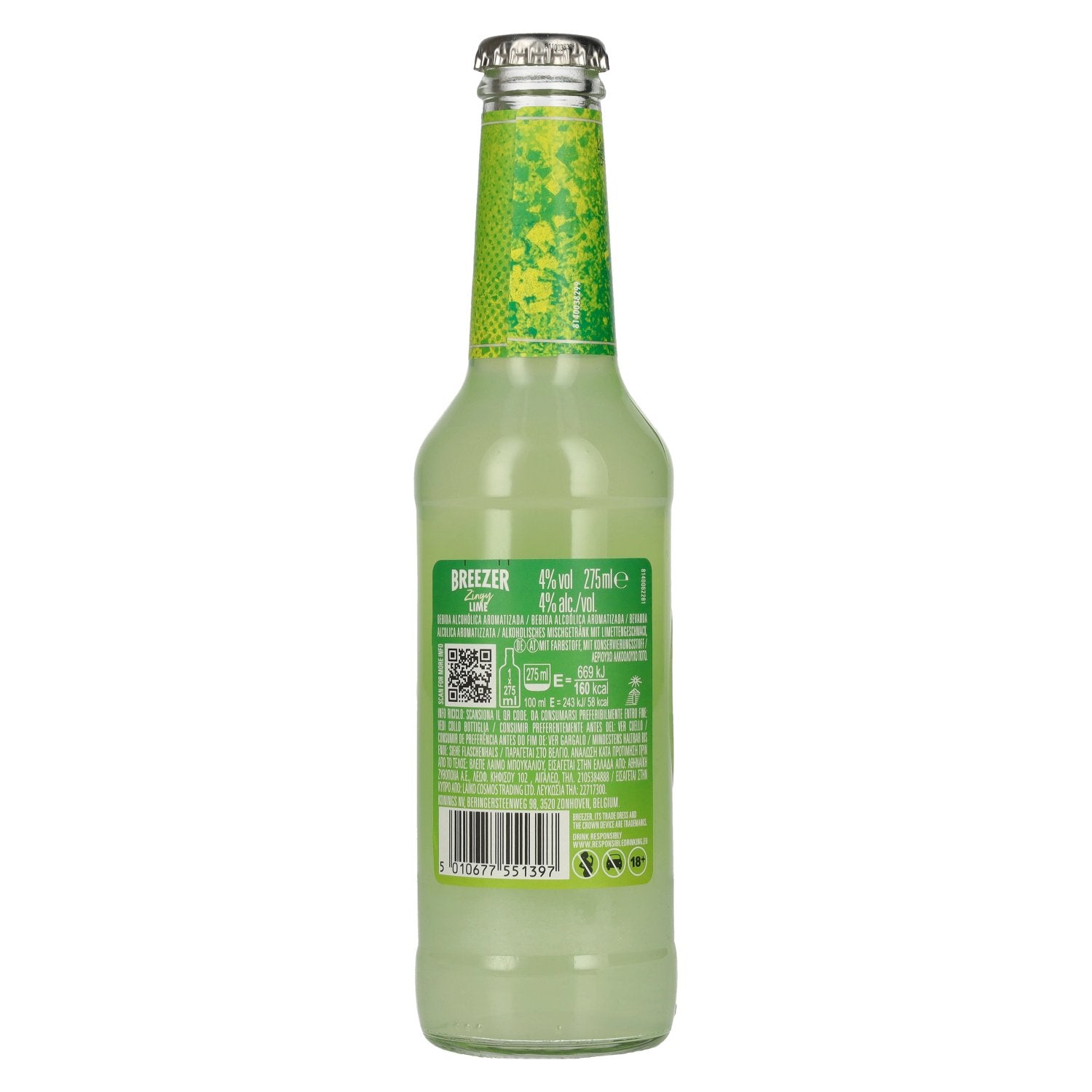 Bacardi Breezer Zingy Lime 4% vol. 0,275l