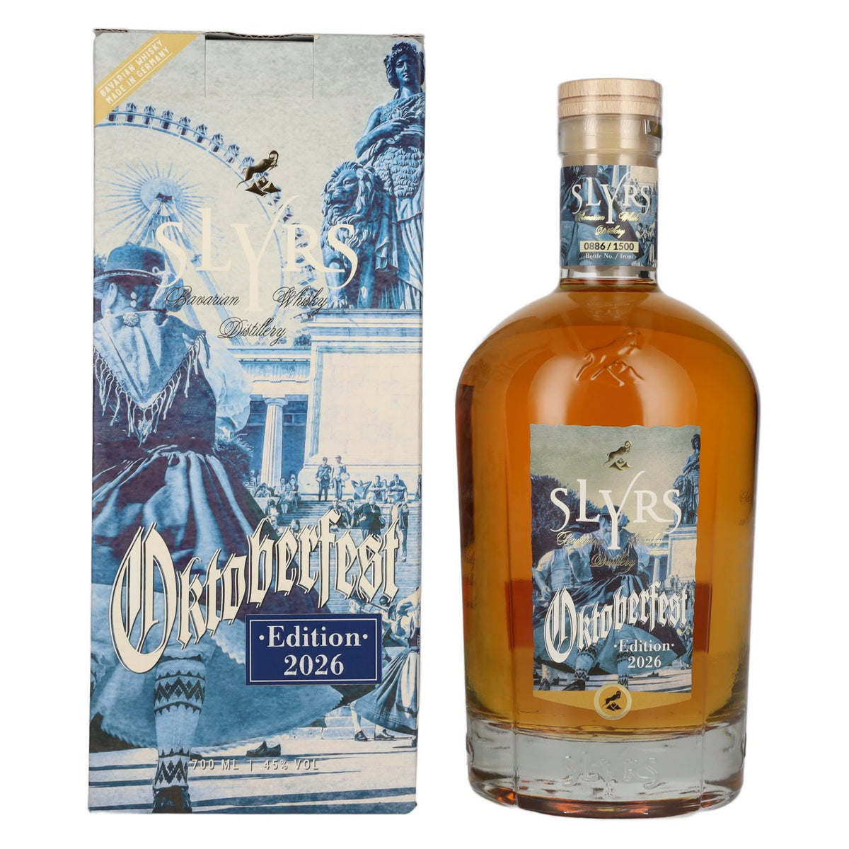 Slyrs Single Malt Whisky Oktoberfest Edition 2026, 45% ABV, 0.7l in a gift box