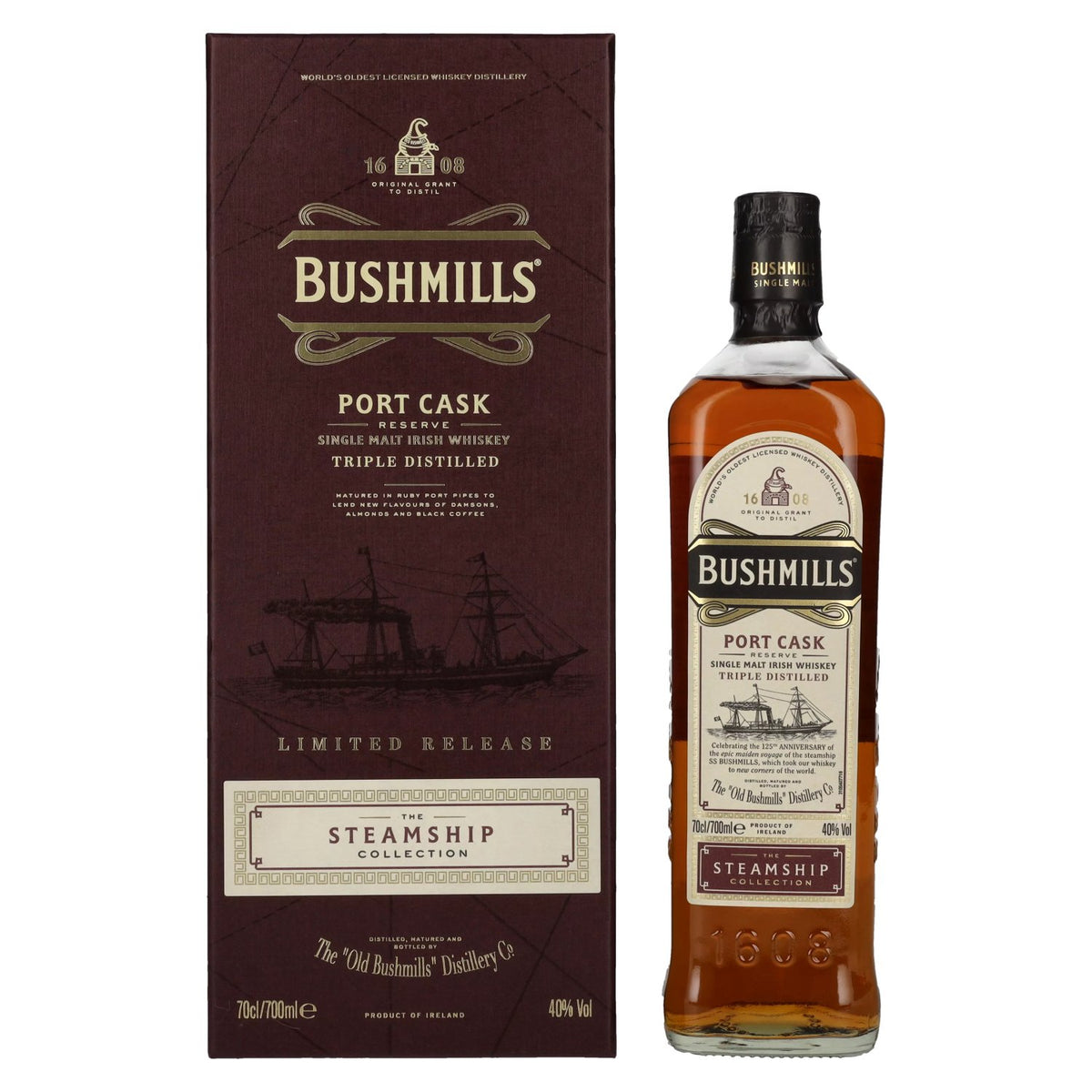 Bushmills PORT CASK Reserve The Steamship Collection 40% Vol. 0,7l in Geschenkbox