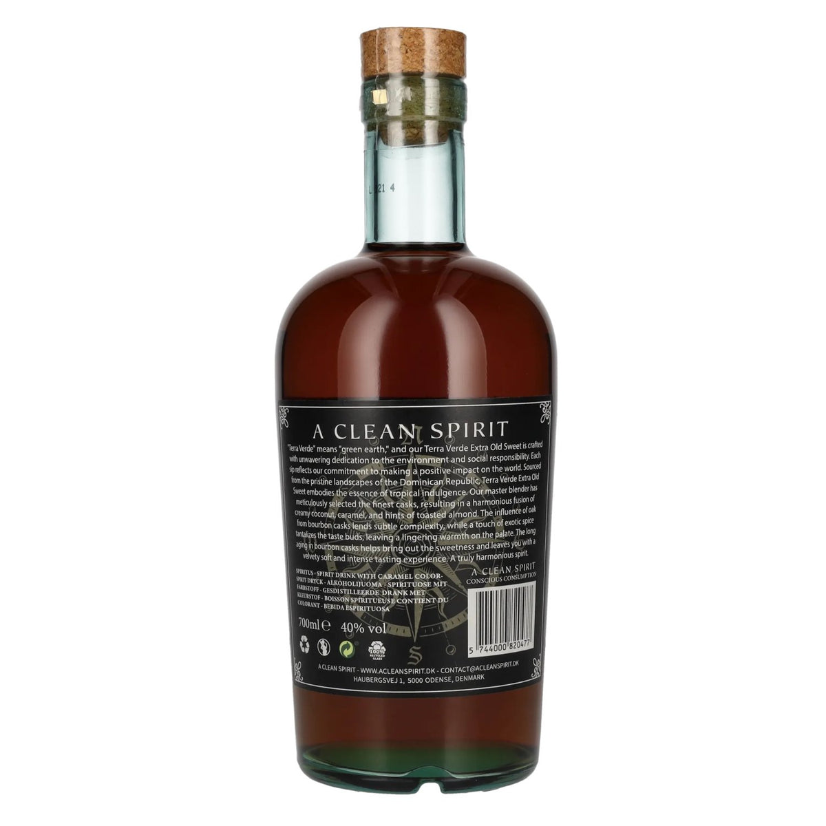 Terra Verde Extra Old Sweet Original Rum Based Spirit 40% Vol. 0,7l
