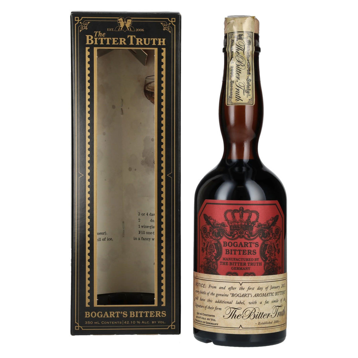 The Bitter Truth Bogart's Bitters 42,1 % vol., 0,35 l, dans un coffret cadeau