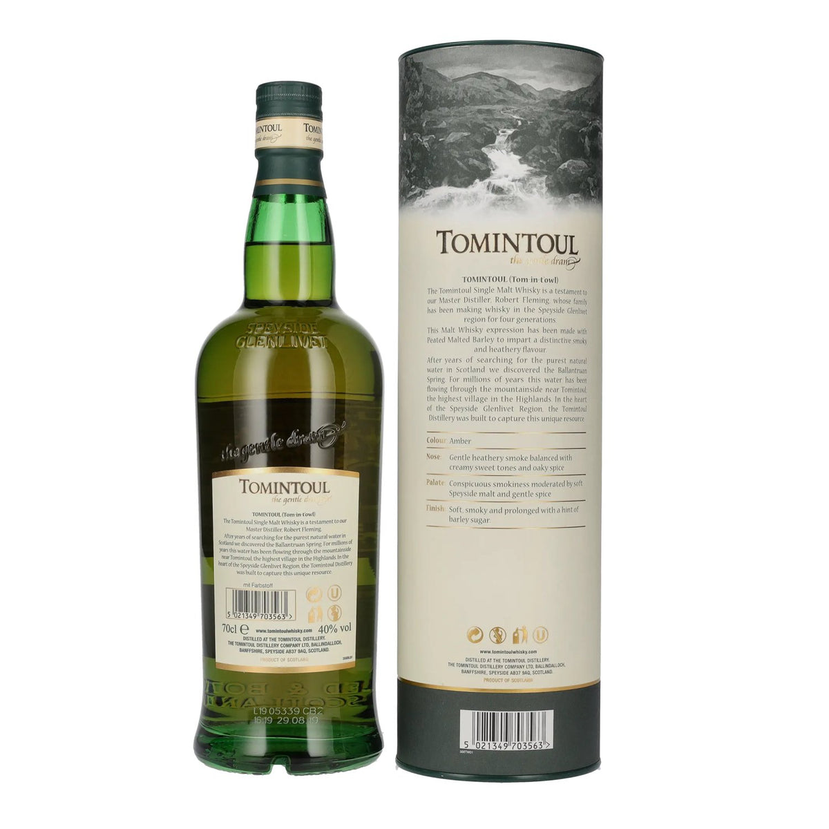Tomintoul 15 Years Old WITH A PEATY TANG 40% vol. 0,7 l in geschenkverpakking