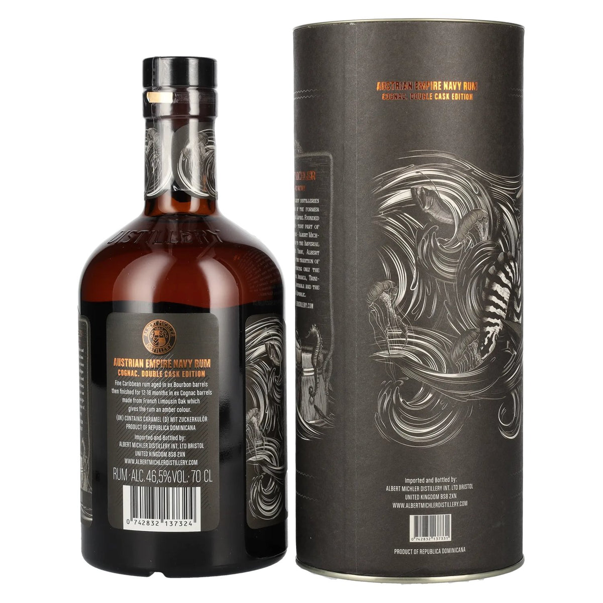 Austrian Empire Navy Rum COGNAC CASK 46,5% Vol. 0,7l in Geschenkbox