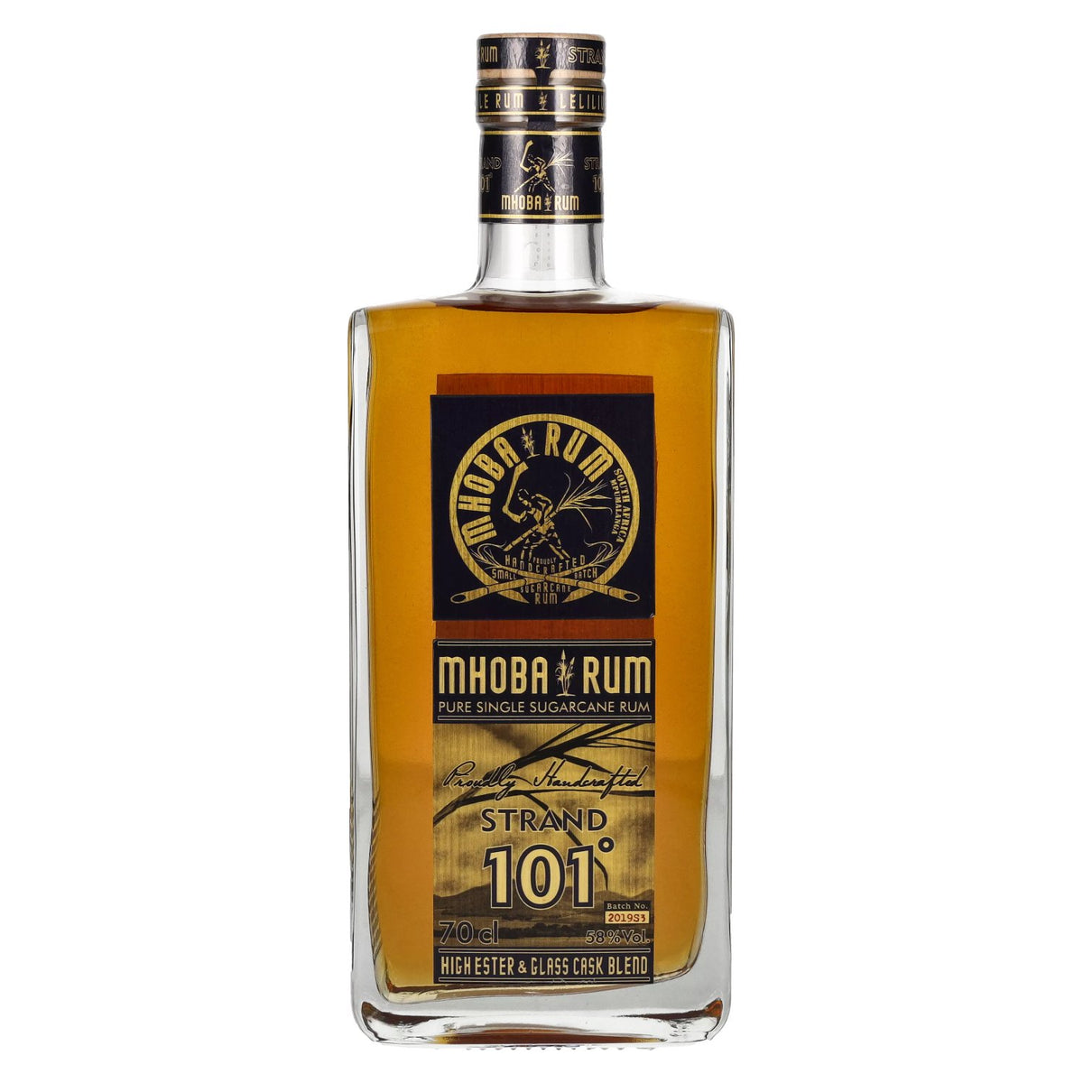 MHOBA Rum STRAND 101° High Ester &amp; Glass Cask Blend 58% vol. 0.7 l