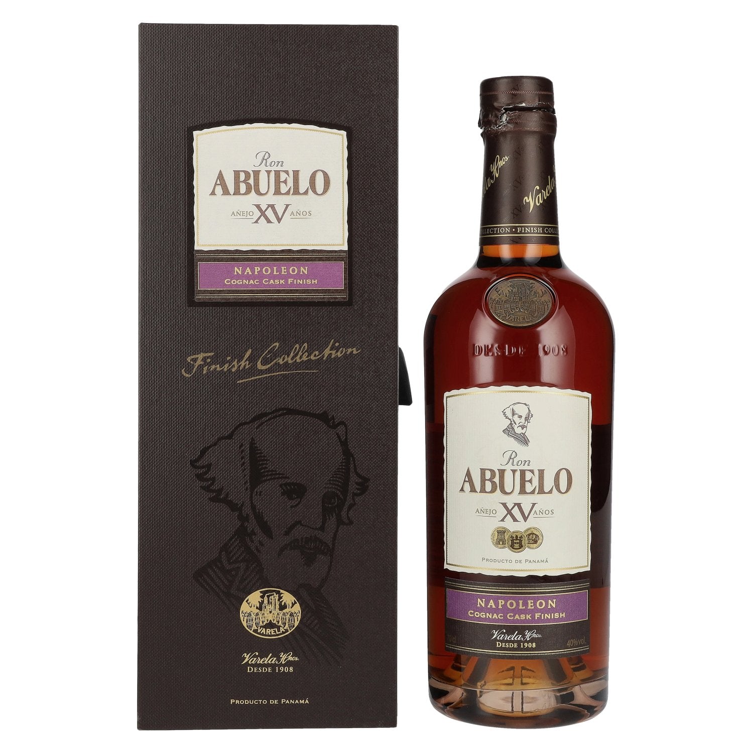 Ron Abuelo Añejo XV Años NAPOLEON Cognac Cask Finish 40% ABV, 0.7 litres, in a gift box