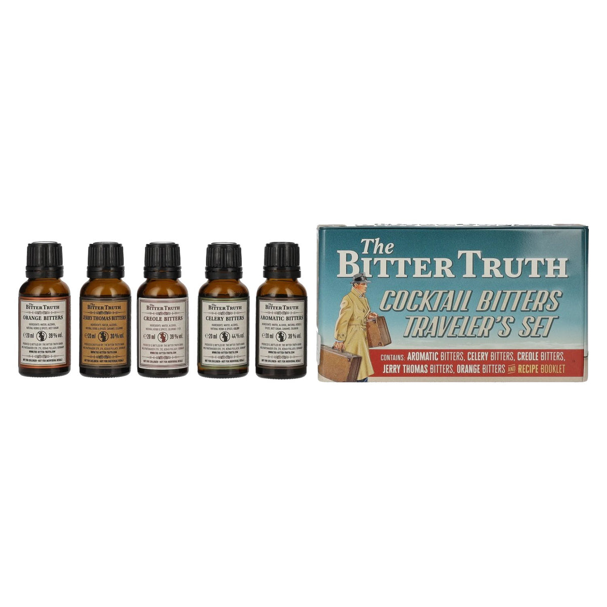 The Bitter Truth Cocktail Bitters Traveller’s Set 38.2% vol. 5 x 0.02 l in a tin box