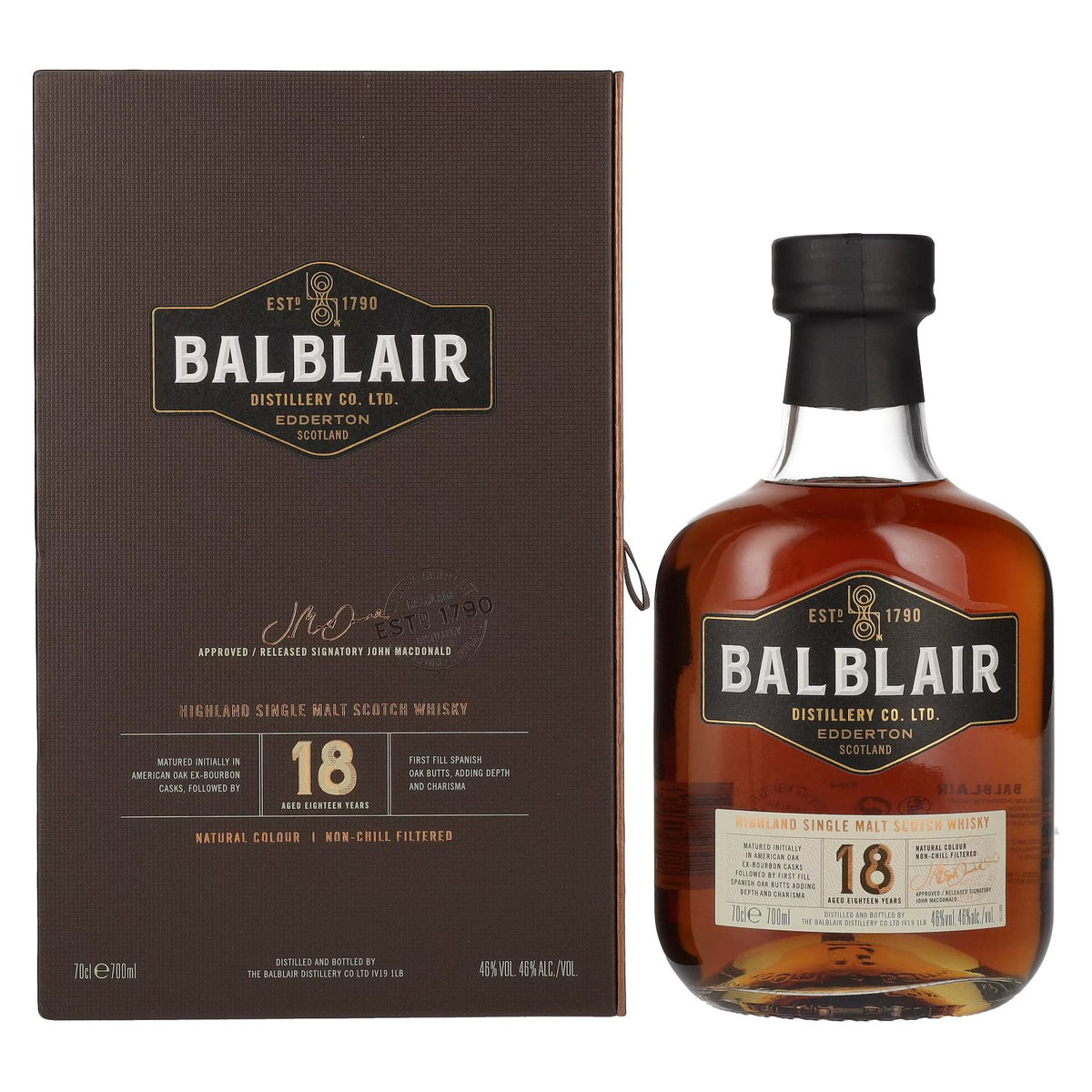 Balblair 18 Years Old Highland Single Malt 46% Vol. 0,7l in Geschenkbox