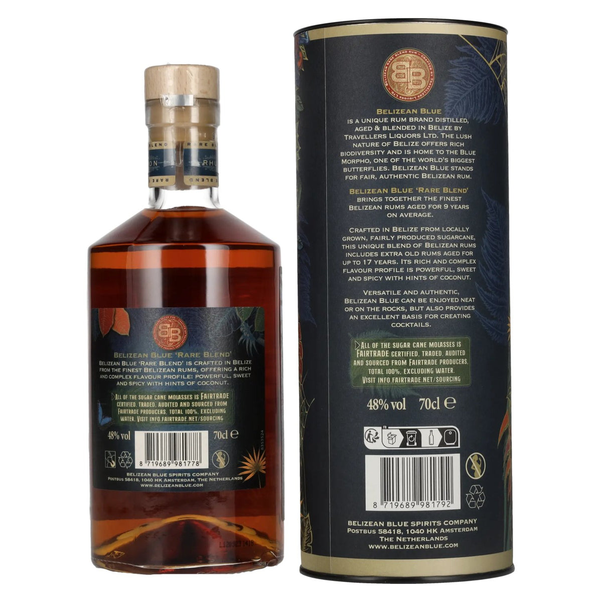Belizean Blue RARE BLEND Rum 48% Vol. 0,7l in Geschenkbox