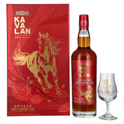 Kavalan Triple Sherry Cask Gerijpt Maanpaard Nieuwjaar 2026 40% Vol. 0,7l in geschenkverpakking met nosingglas