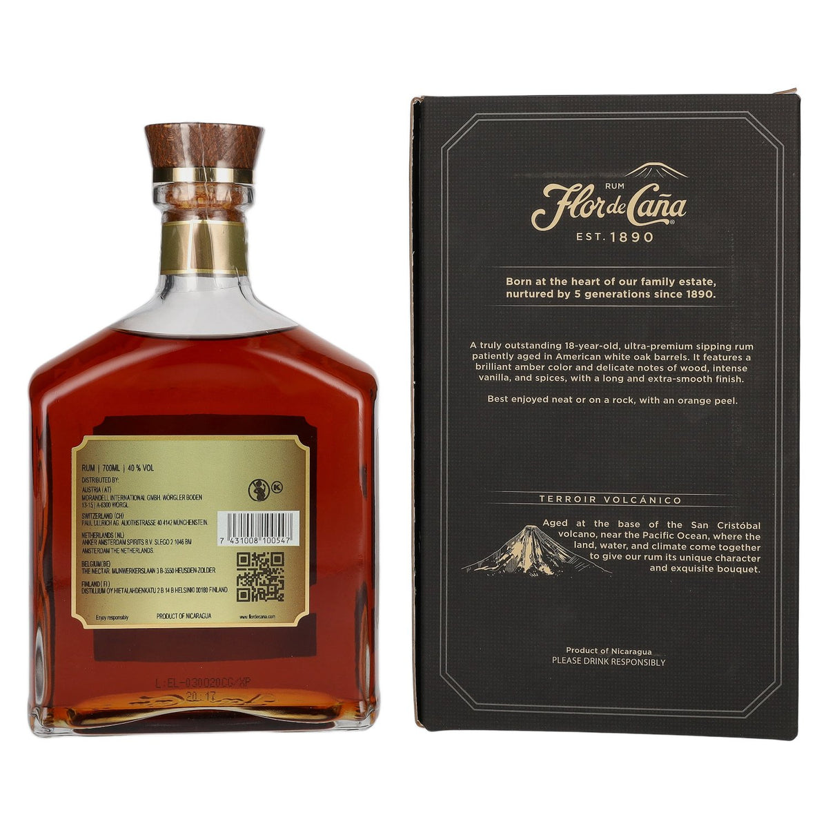 Flor de Caña 18 ans d'âge Family Legacy 40 % vol. 0,7 l dans un coffret cadeau