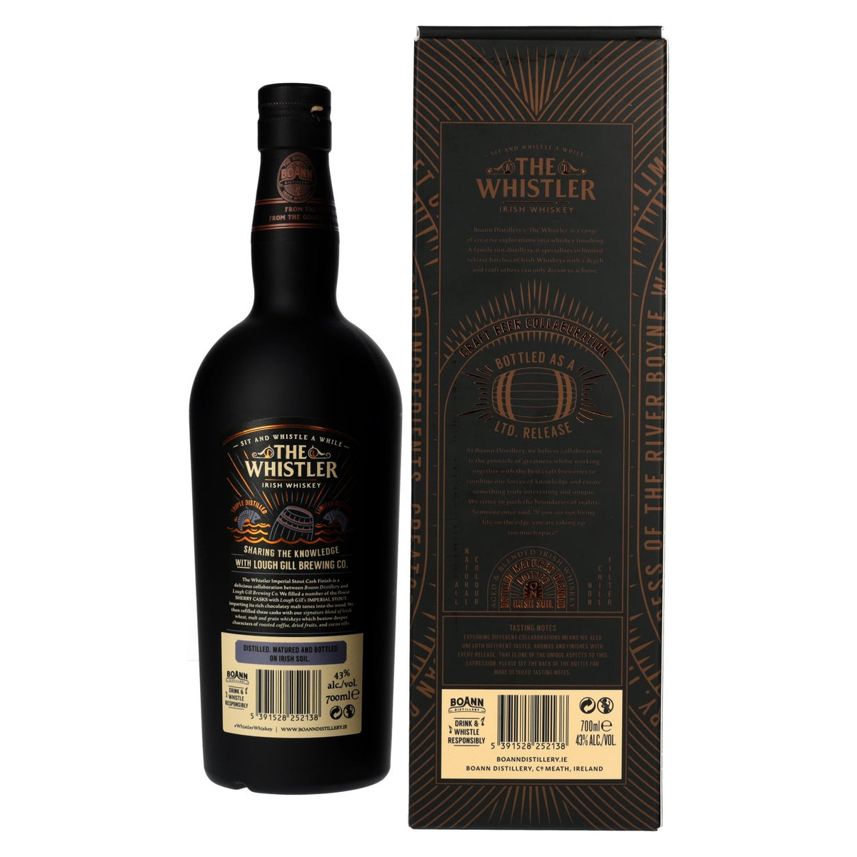 The Whistler Irish Whiskey IMPERIAL STOUT FINISH 43 % vol., 0,7 l, dans un coffret cadeau