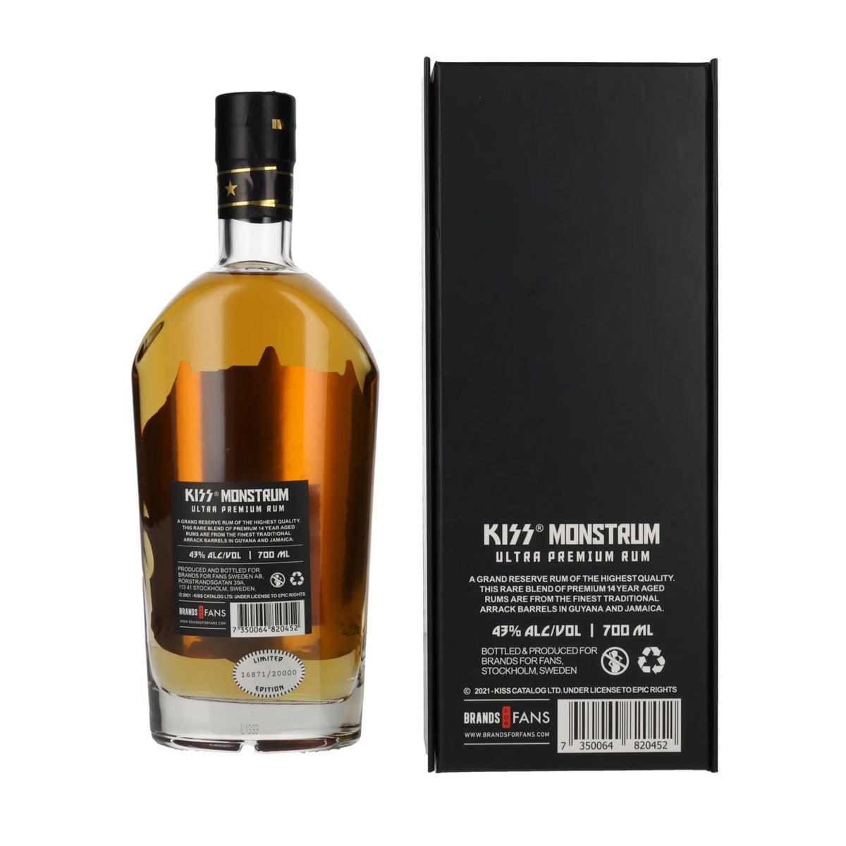 Kiss Monstrum 14 Years Old Ultra Premium Rum 43% vol. 0.7 l in a gift box