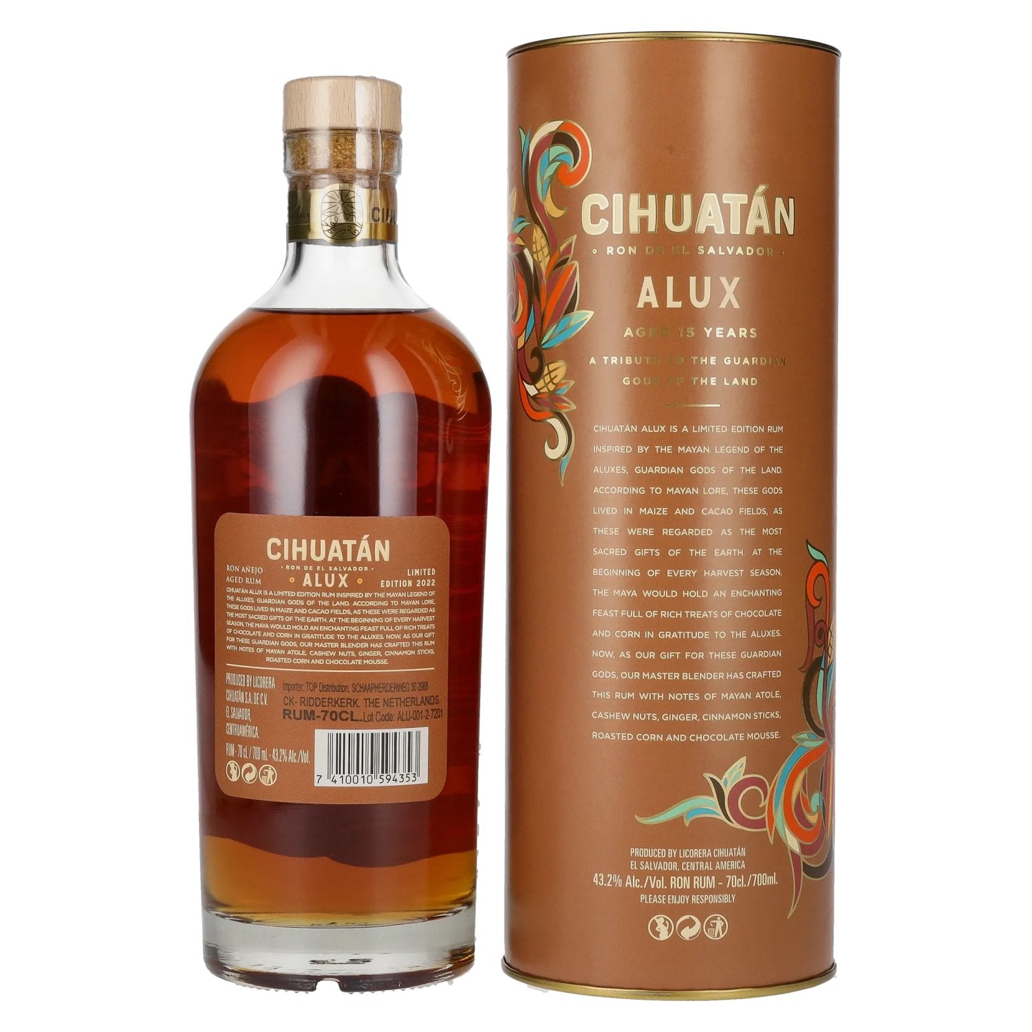 Cihuatán 15 Alux Aged Rum Limited Edition 43,2% Vol. 0,7l in gift box