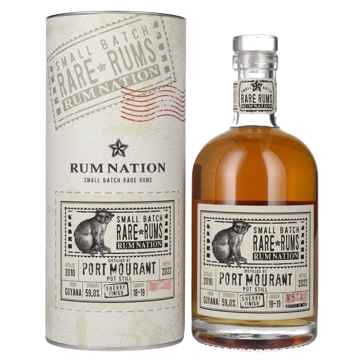 Rum Nation Rare Rums PORT MOURANT 2010/2022 59% vol. 0,7 l in geschenkverpakking