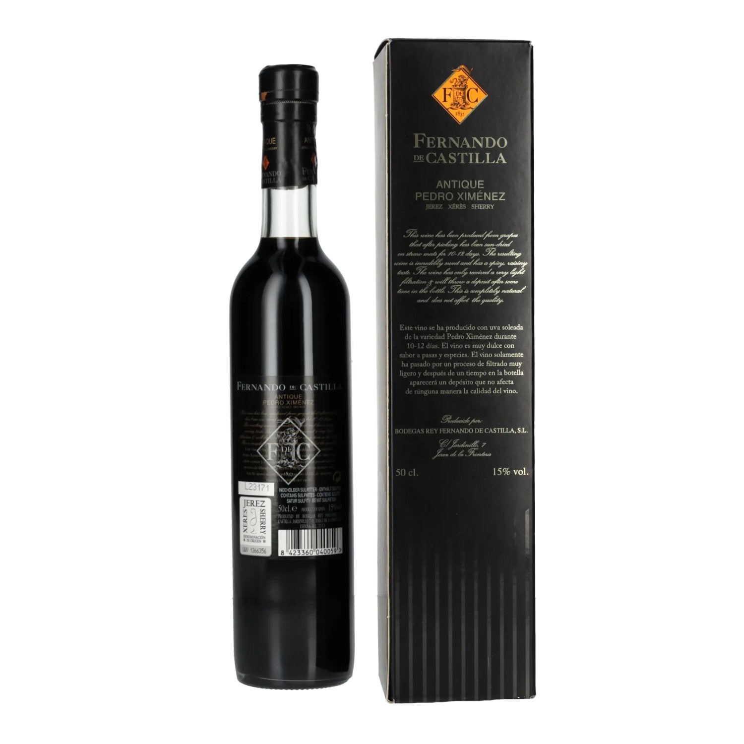 Fernando de Castilla Sherry Pedro Ximénez Antique 15% vol. 0,5l en coffret cadeau