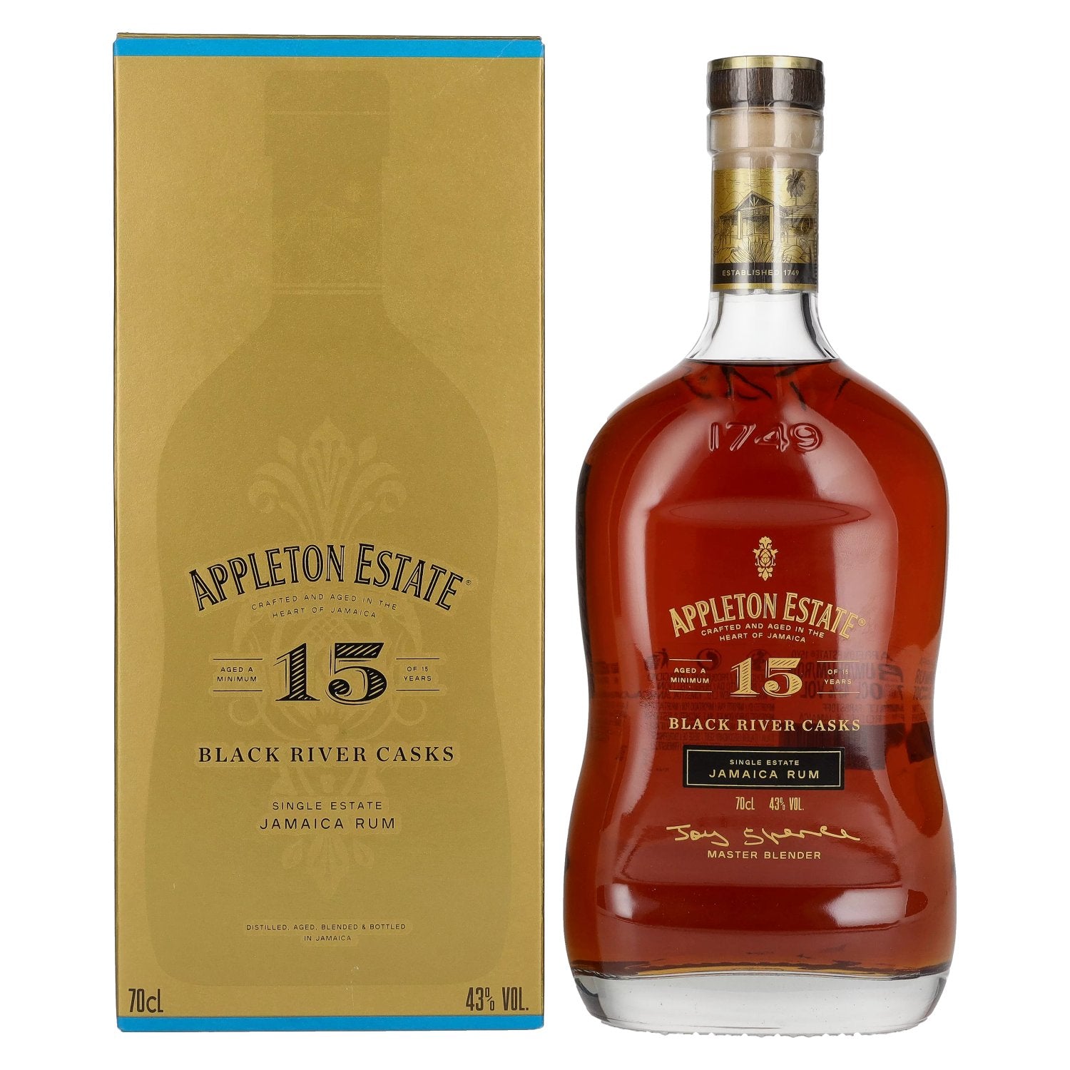 Appleton Estate 15 Years Old BLACK RIVER CASKS Rhum Jamaica 43% vol. 0,7l en coffret cadeau