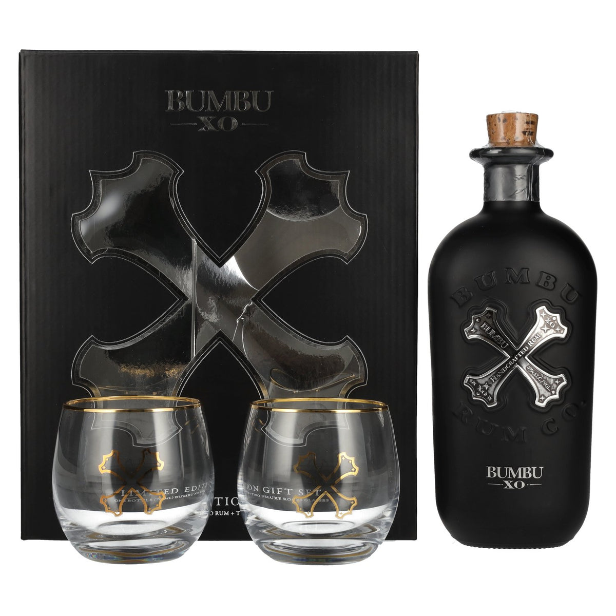 Bumbu XO Handcrafted Rum 40% Vol. 0,7l in Geschenkbox mit 2 Gläsern