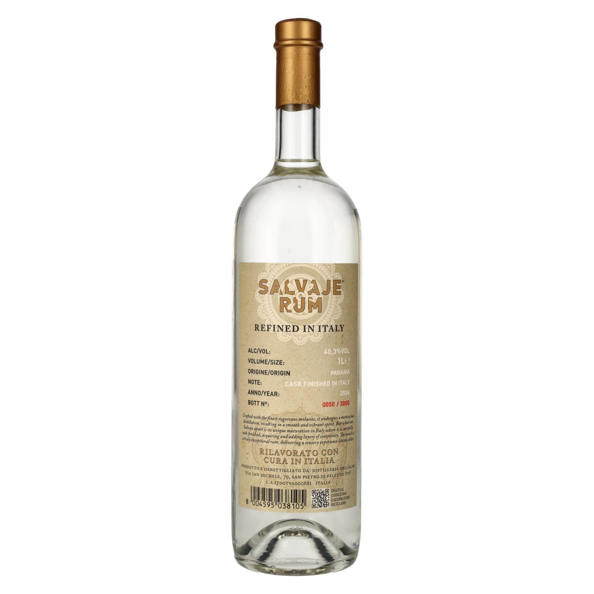 Rum Salvaje raffiné en Italie, 40,3 % vol., 1 l