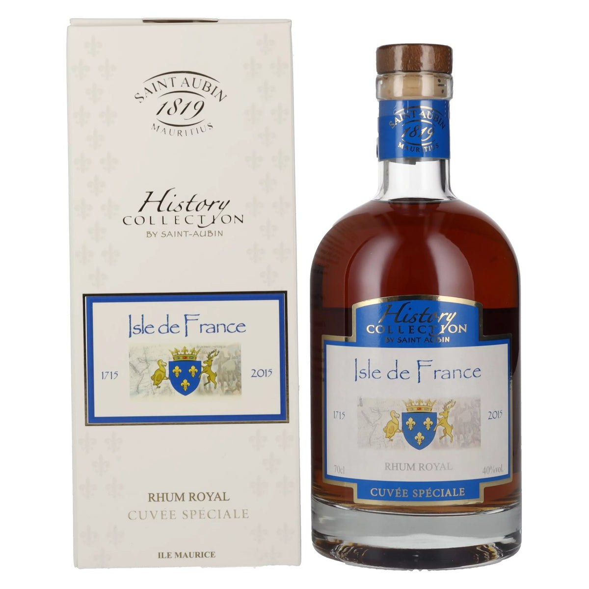 Saint Aubin Île-de-France Cuvée Spéciale History Collection Rhum Royal 40 % vol., 0,7 l, dans un coffret cadeau